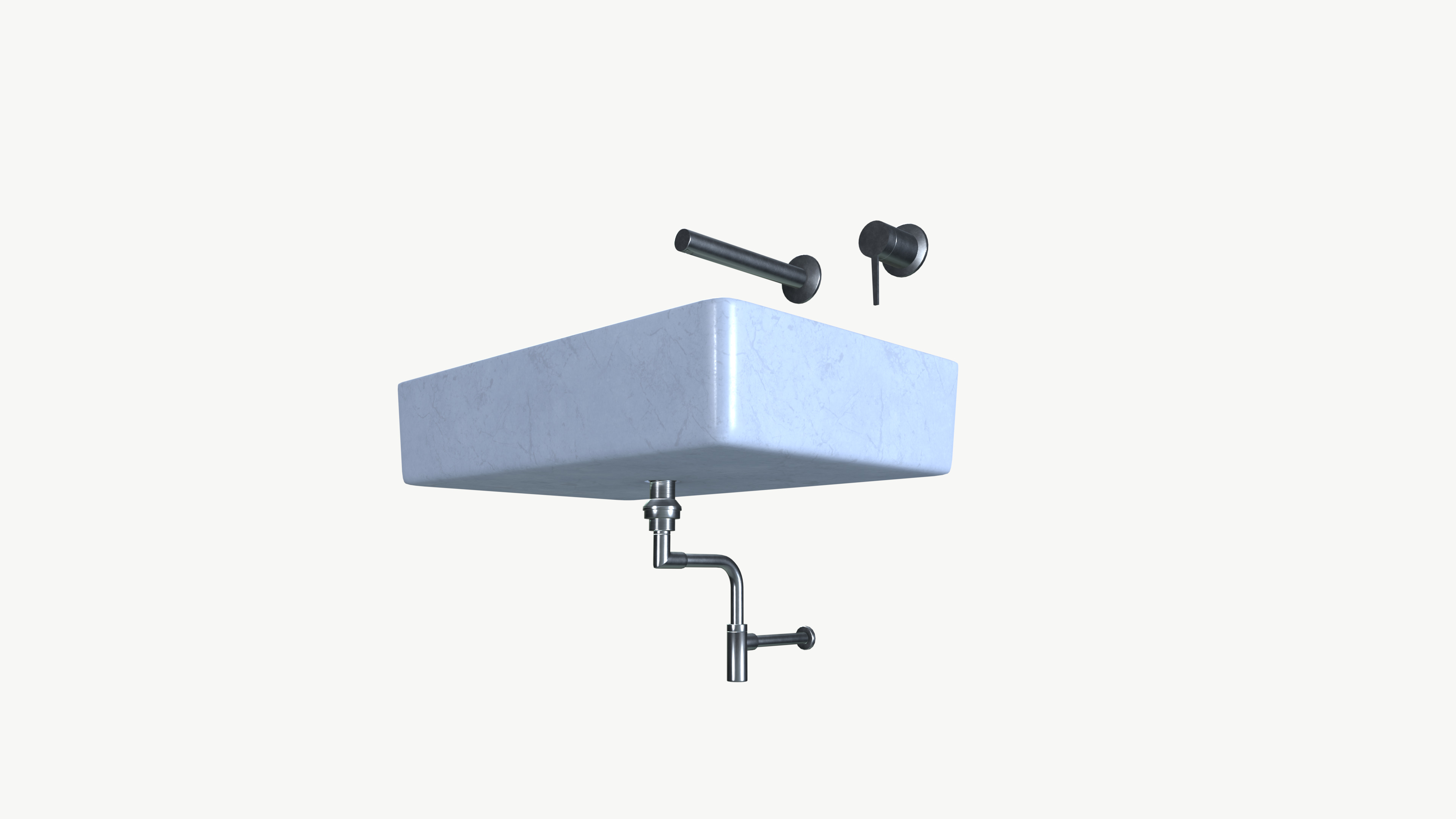 Vessel sink Low-poly 3D model_3