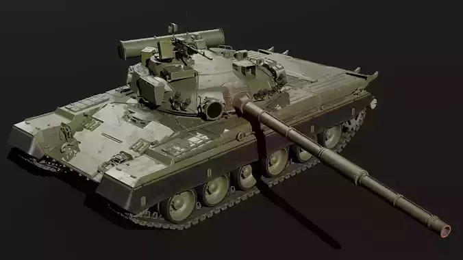 T-80B Soviet Main Battle Tank Low-poly 3D model
