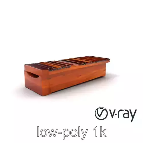 PrismMarimba Rosewood Bars with LED Model Pack Low-poly 3D model