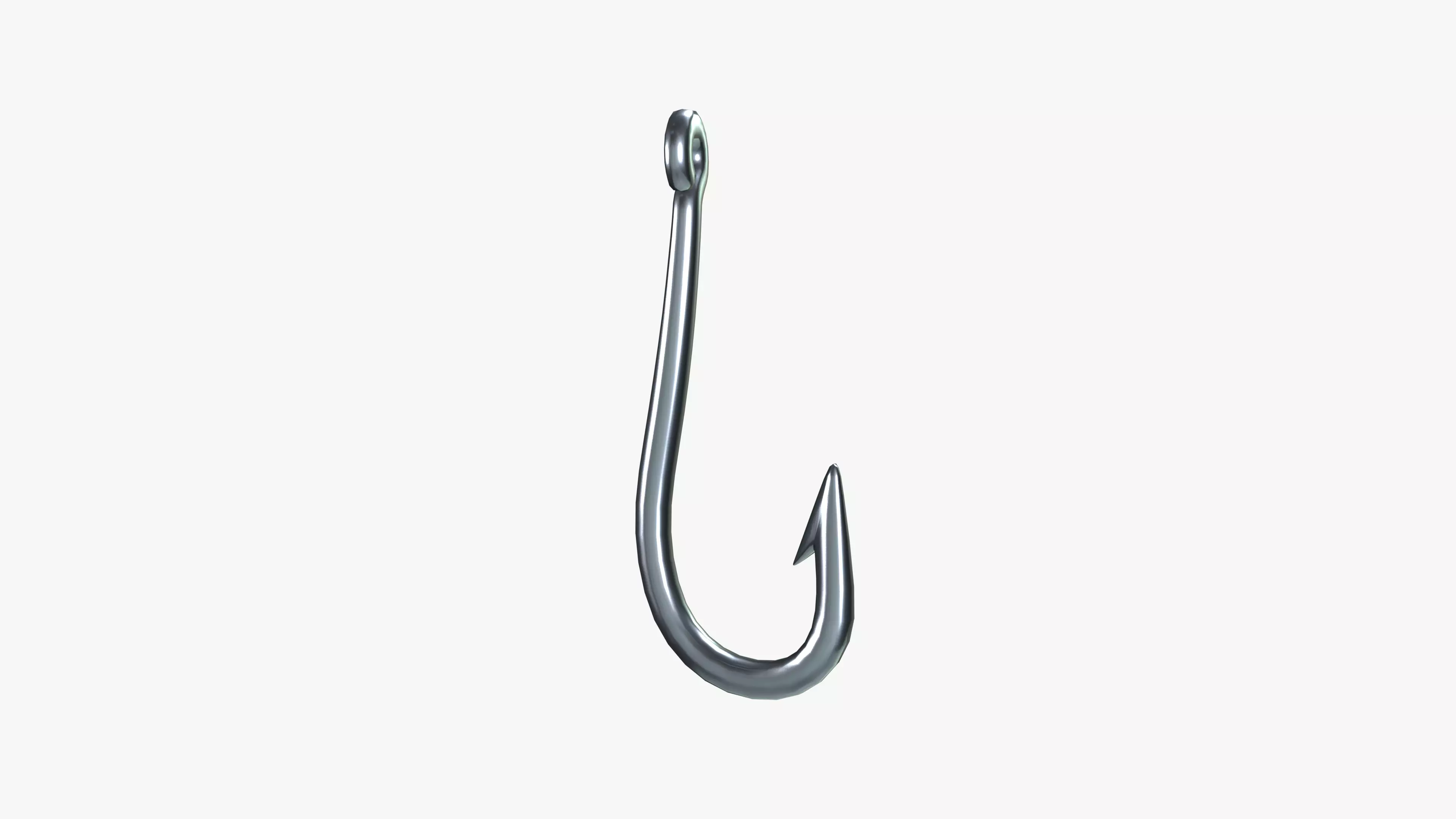 Fishing hook Low-poly 3D model_0