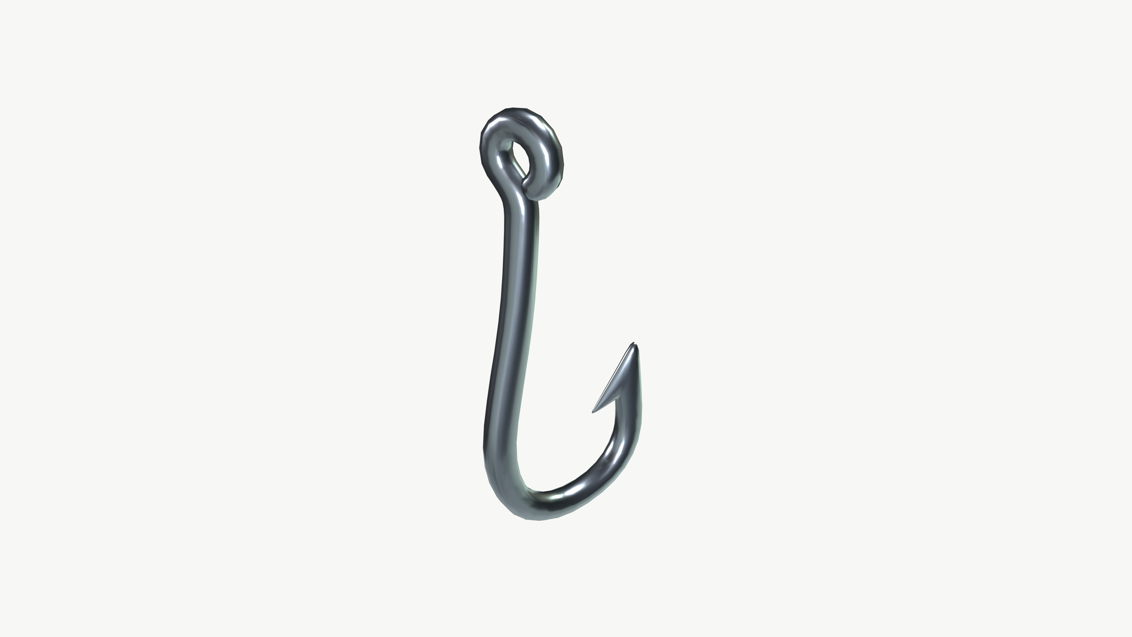 Fishing hook Low-poly 3D model_5