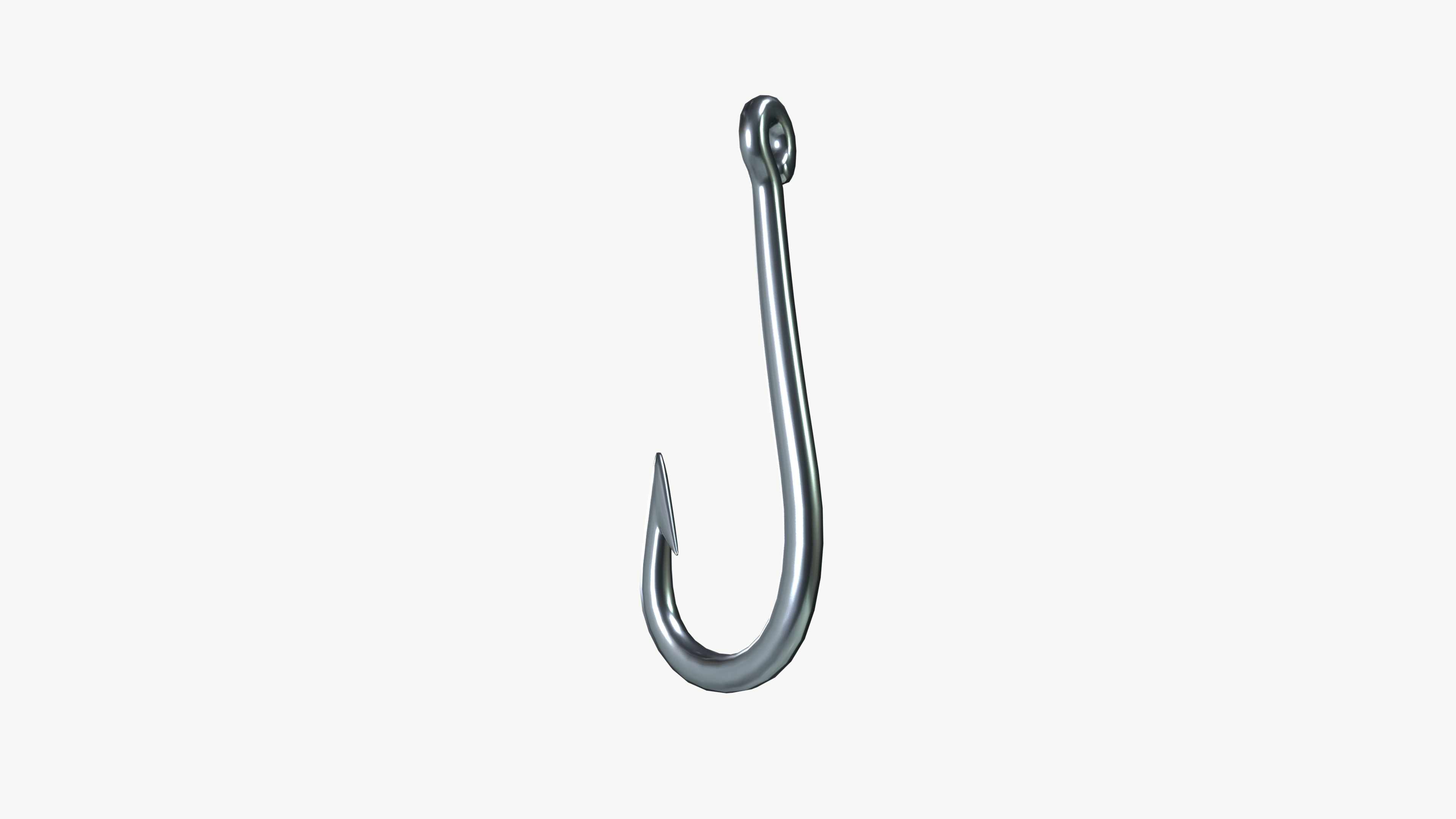 Fishing hook Low-poly 3D model_6