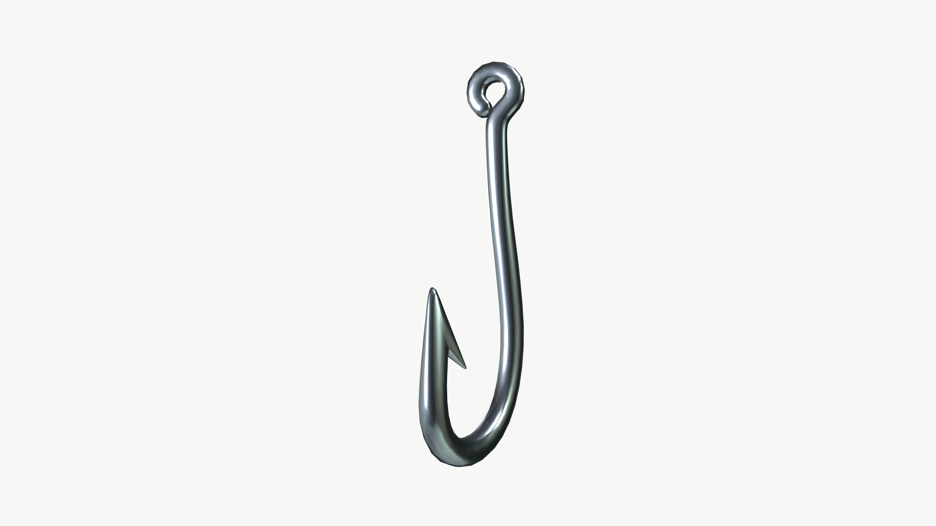 Fishing hook Low-poly 3D model_2