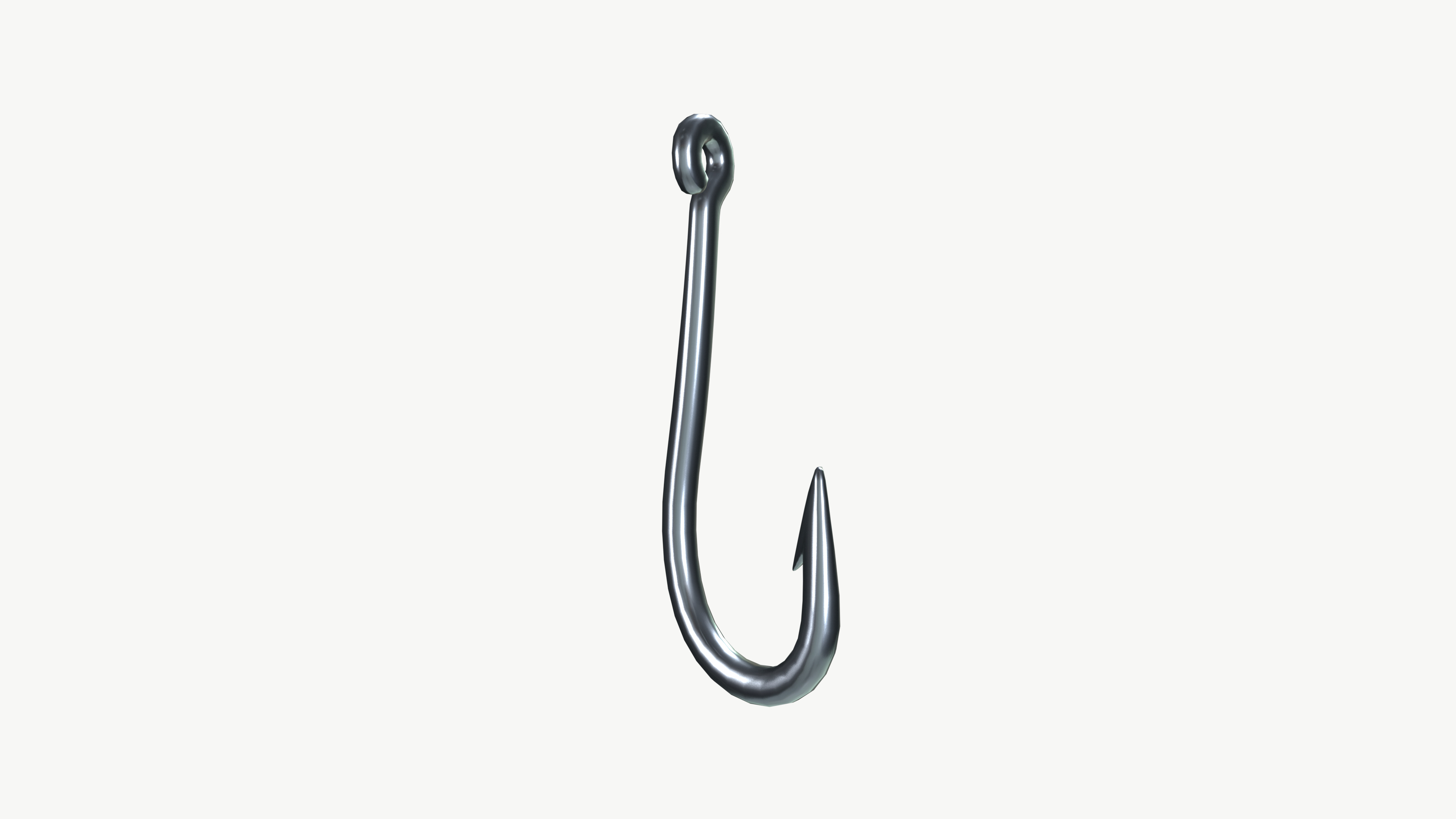 Fishing hook Low-poly 3D model_4