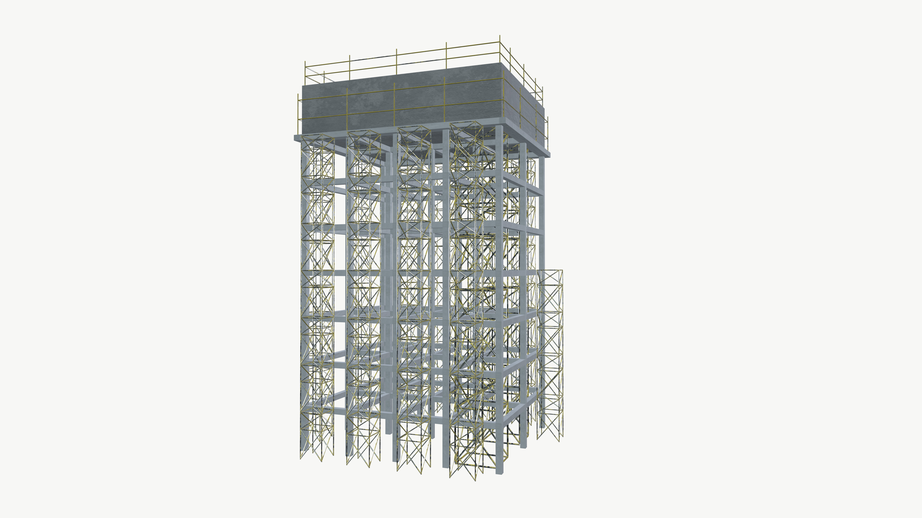 Construction building Low-poly 3D model_2
