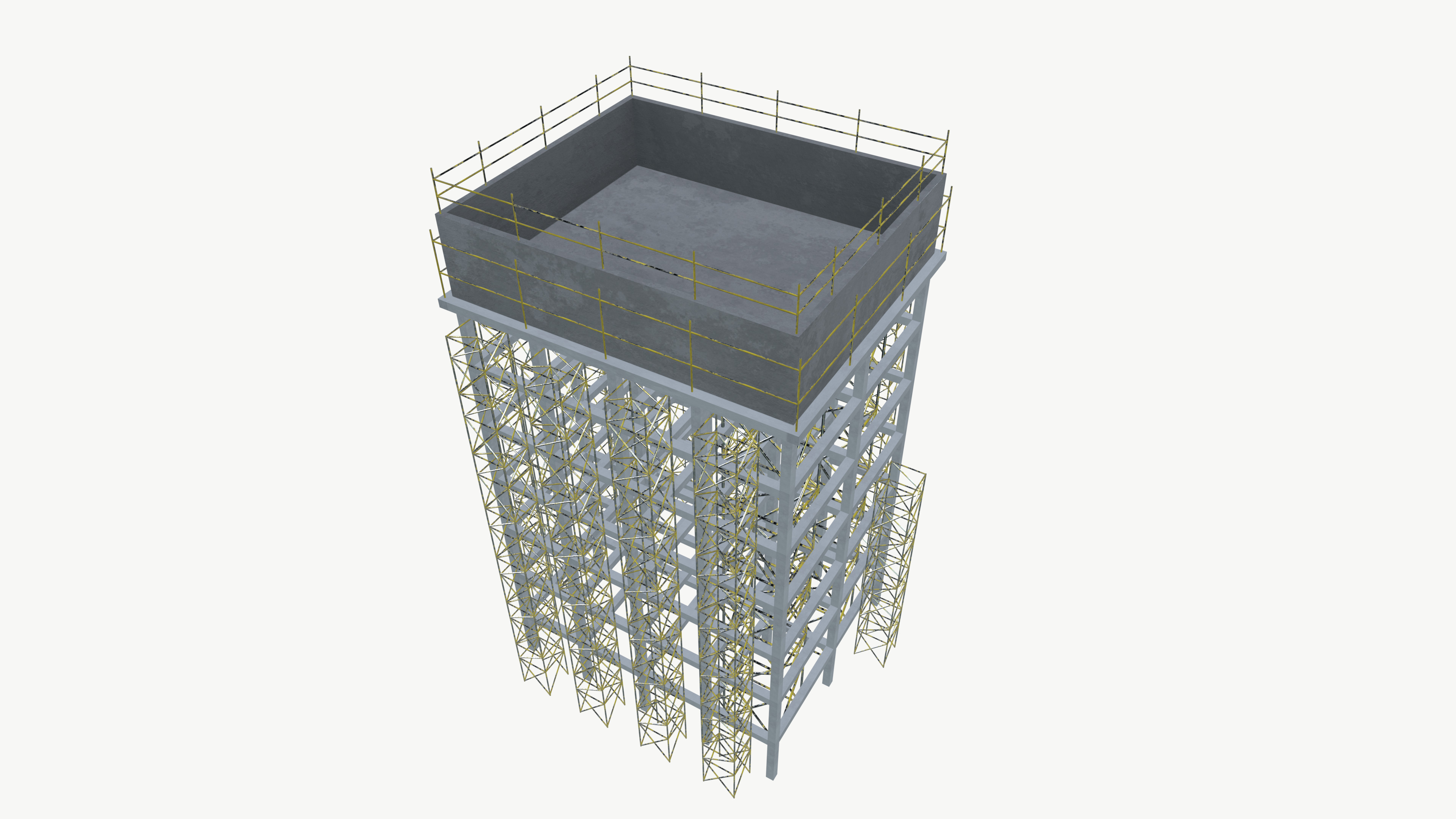 Construction building Low-poly 3D model_5