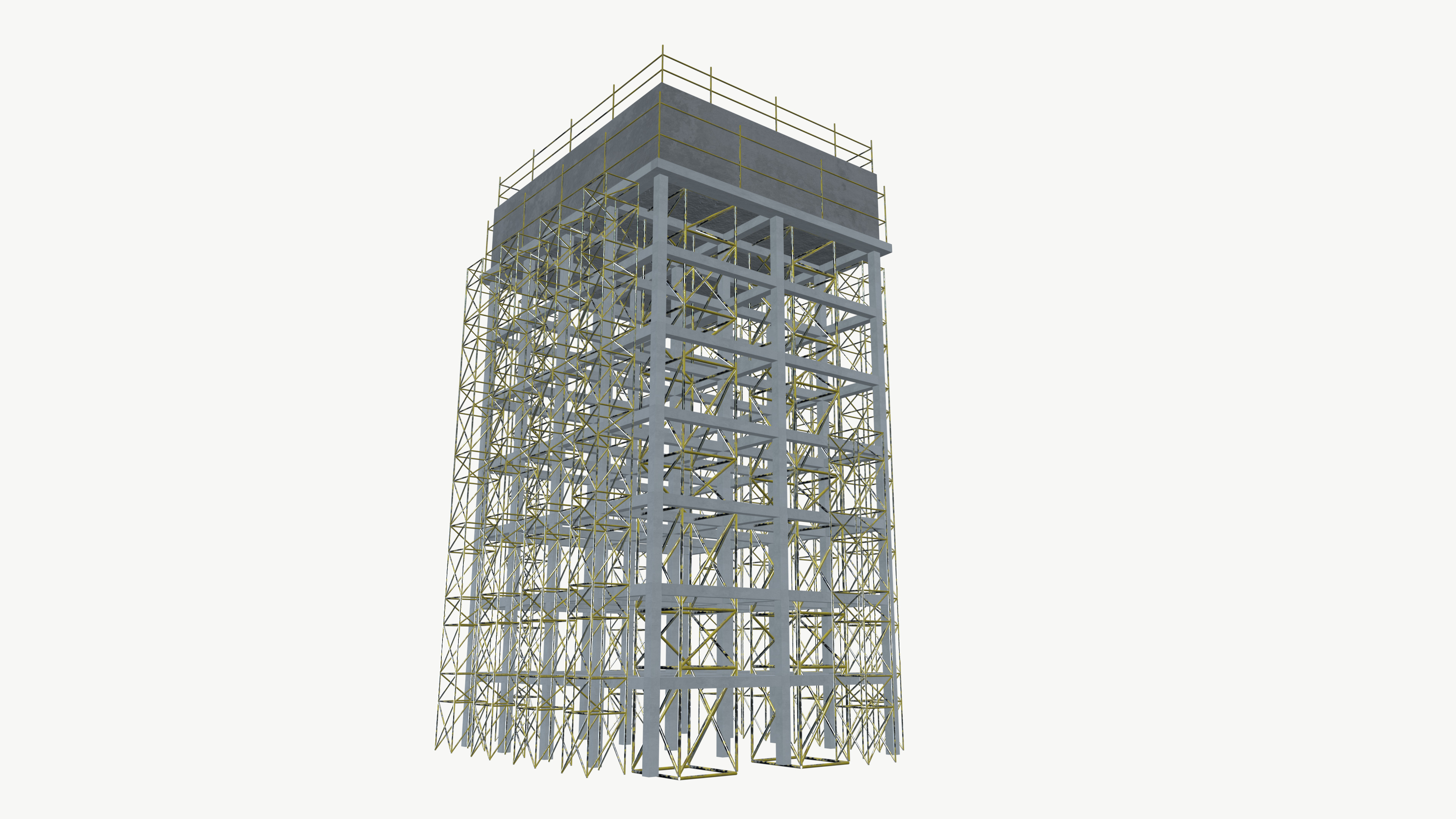 Construction building Low-poly 3D model_4