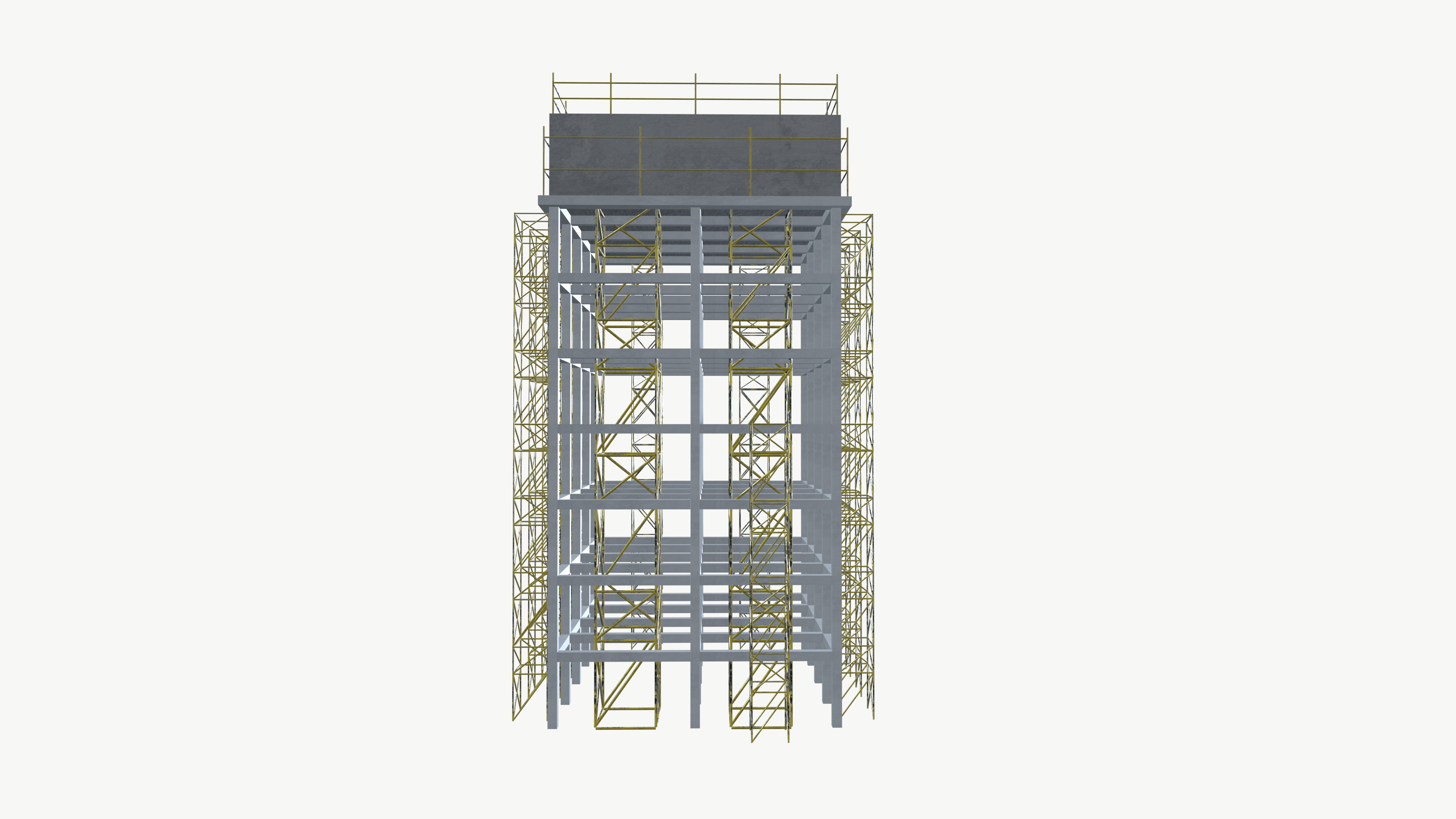Construction building Low-poly 3D model_3