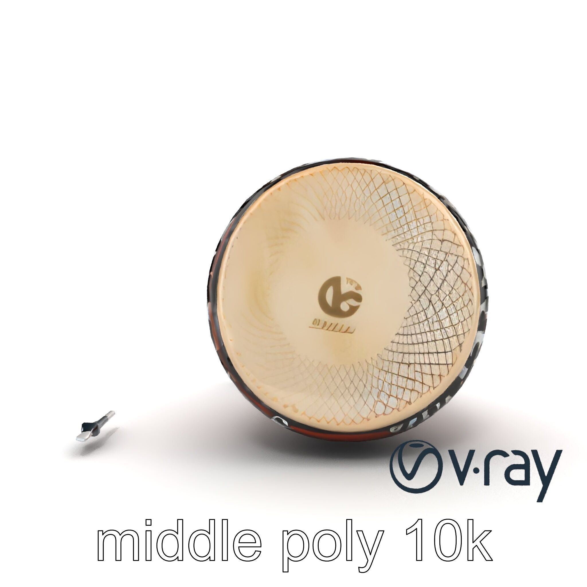 NovaPulse Djembe model pack with tribal-carved wood and LED i... Low-poly 3D model_14