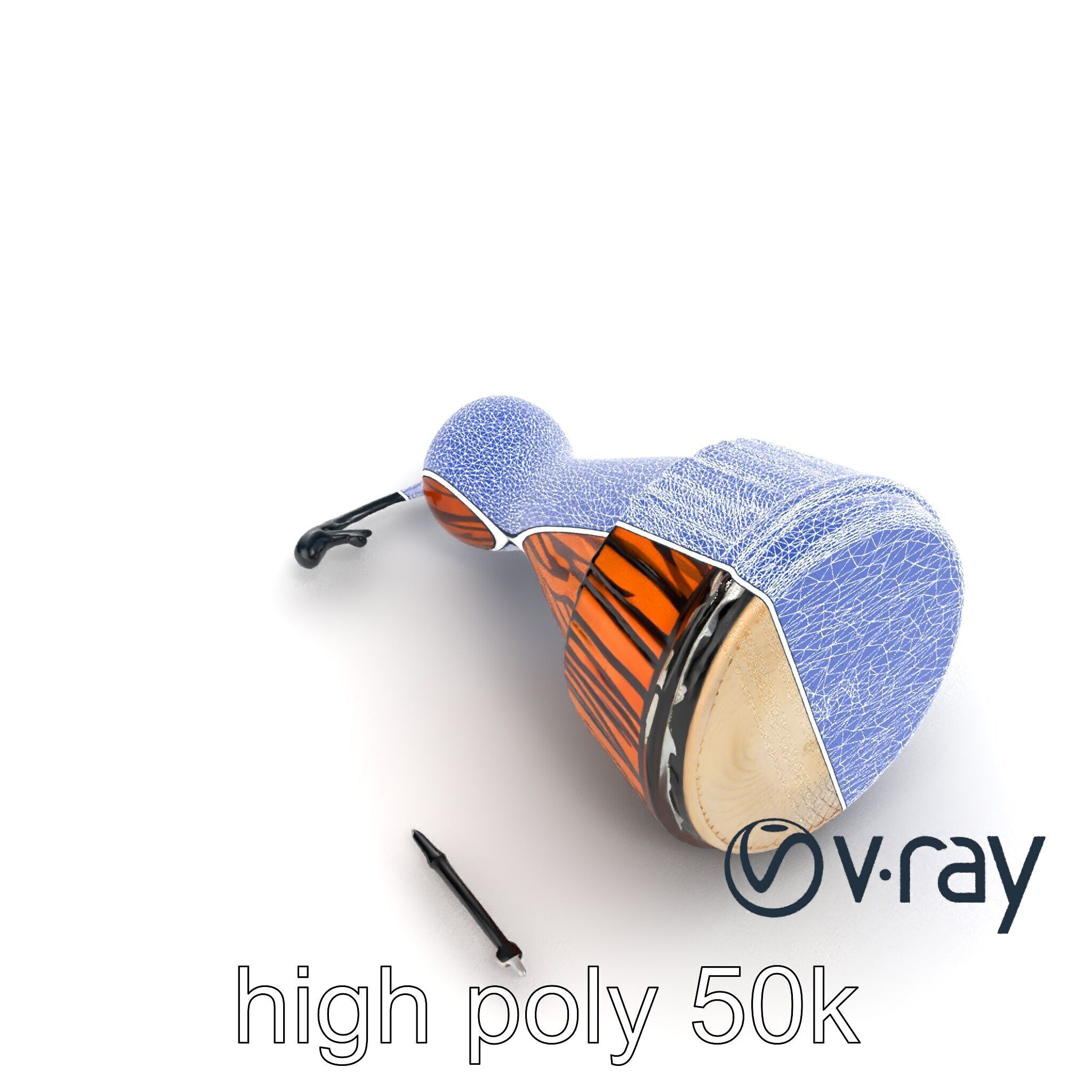 NovaPulse Djembe model pack with tribal-carved wood and LED i... Low-poly 3D model_18