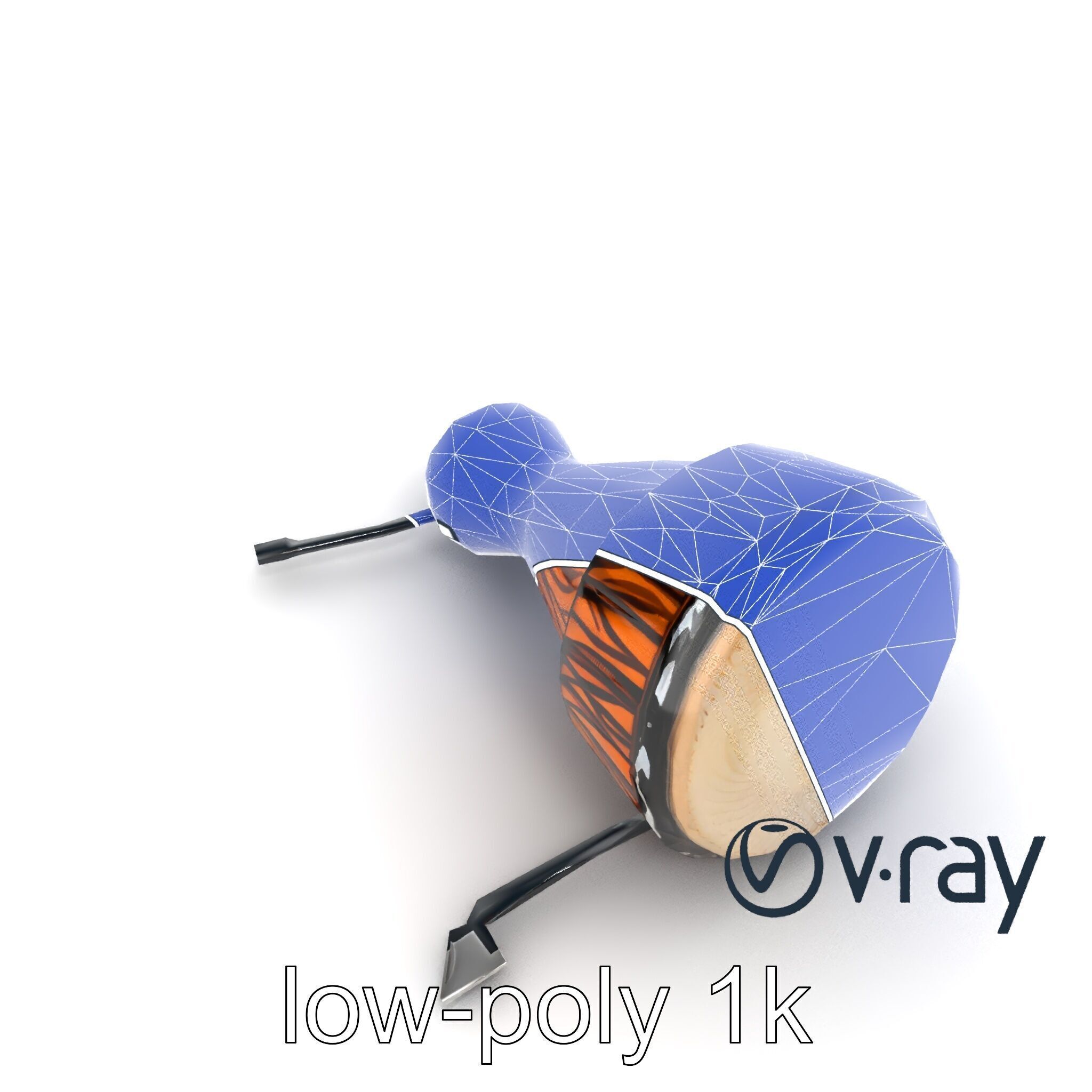 NovaPulse Djembe model pack with tribal-carved wood and LED i... Low-poly 3D model_26