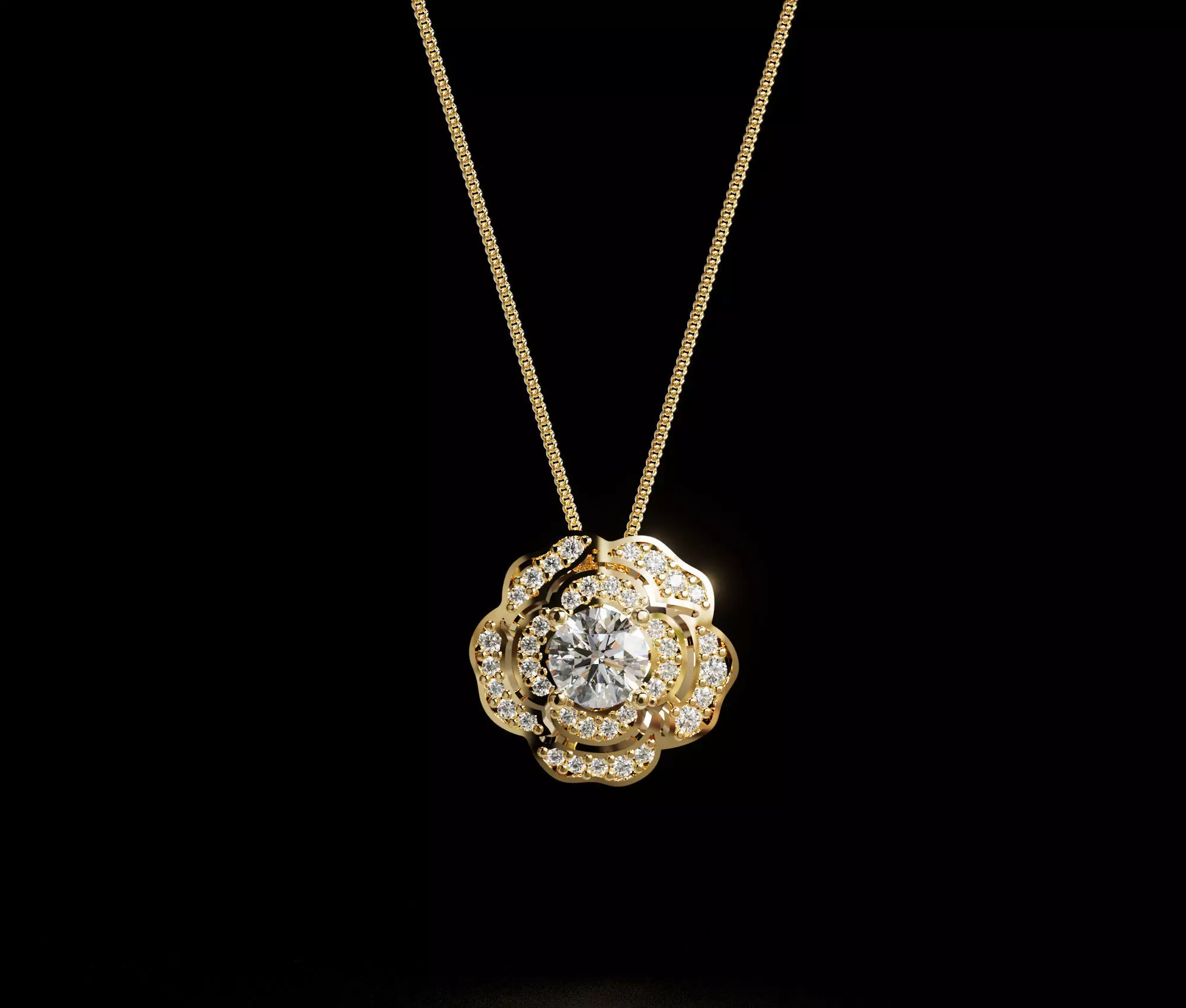 ROSE PENDANT - NECKLACE 3D print model