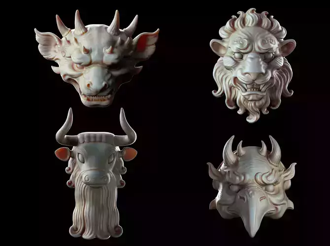 Collection-4  Jewelry Mask   I  3D Sculpting 