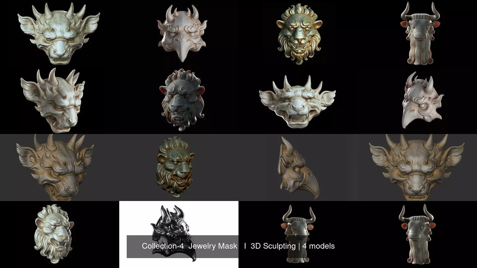 Collection-4  Jewelry Mask   I  3D Sculpting _1