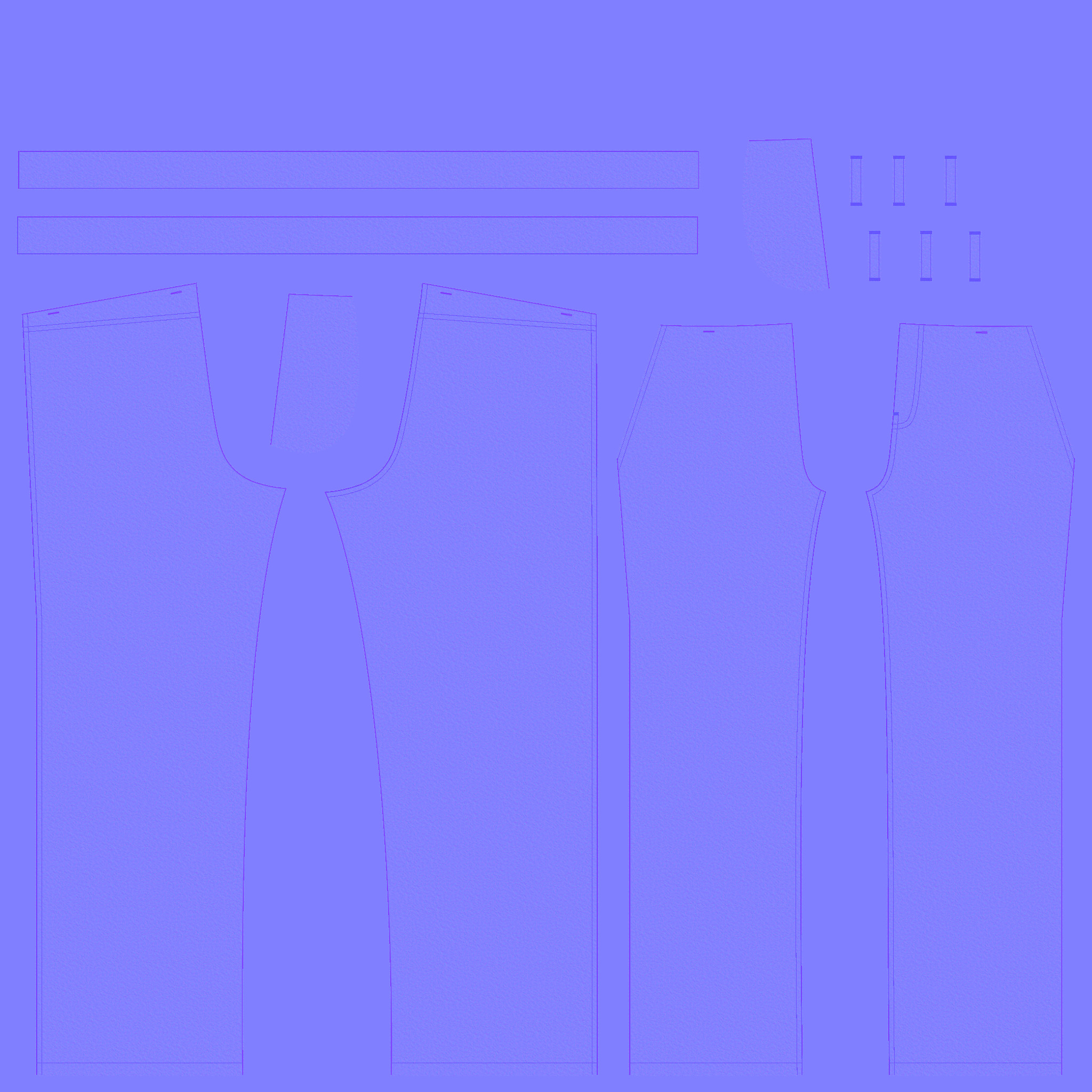 Ladies Pant-Straight Bottom Style In Low Poly Low-poly 3D model_4