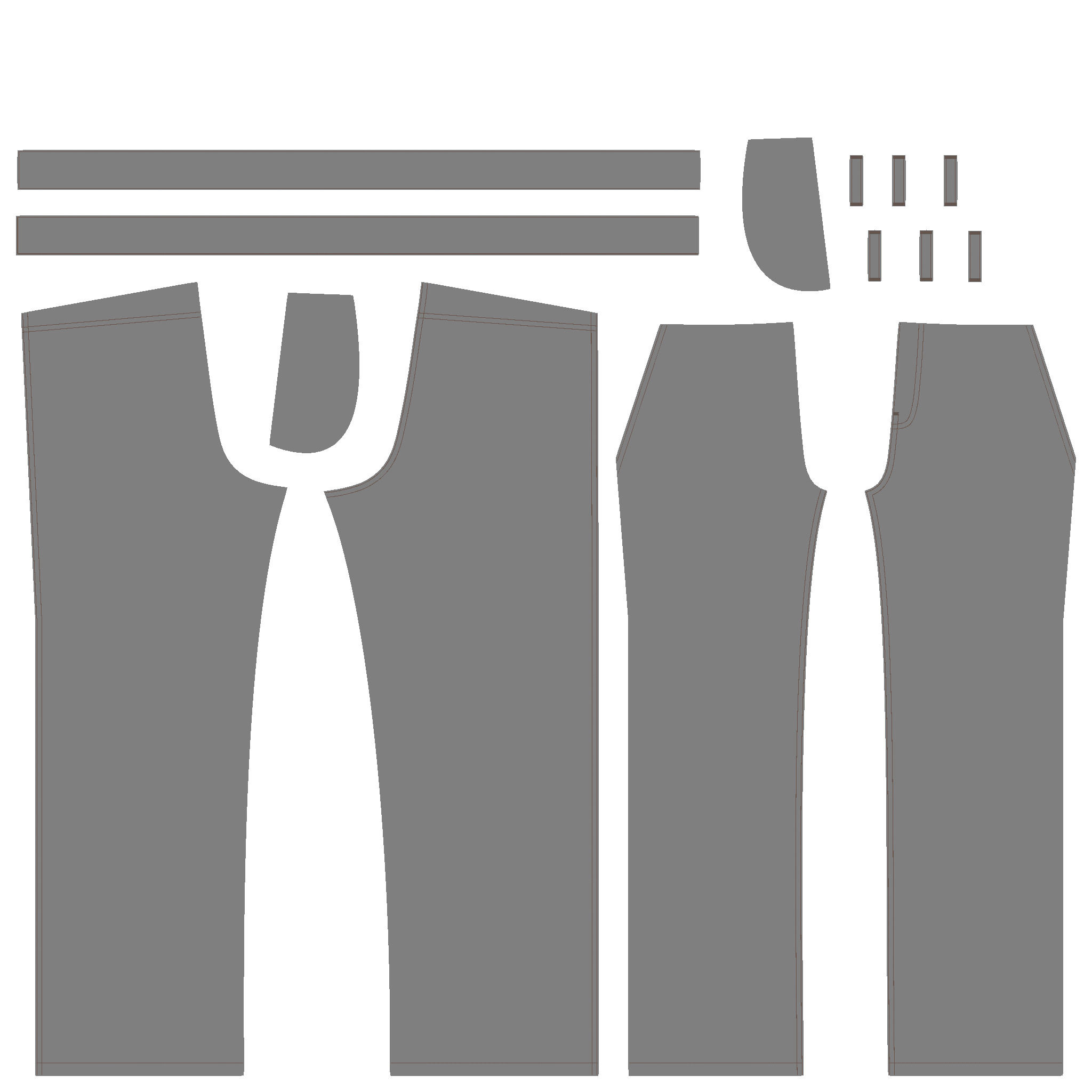 Ladies Pant-Straight Bottom Style In Low Poly Low-poly 3D model_6