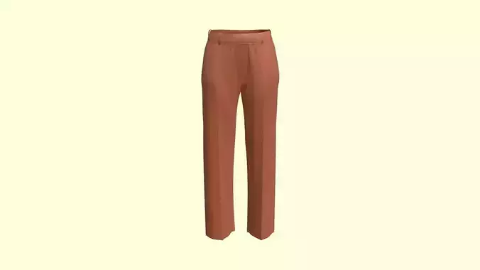 Ladies Pant-Straight Bottom Style In Low Poly