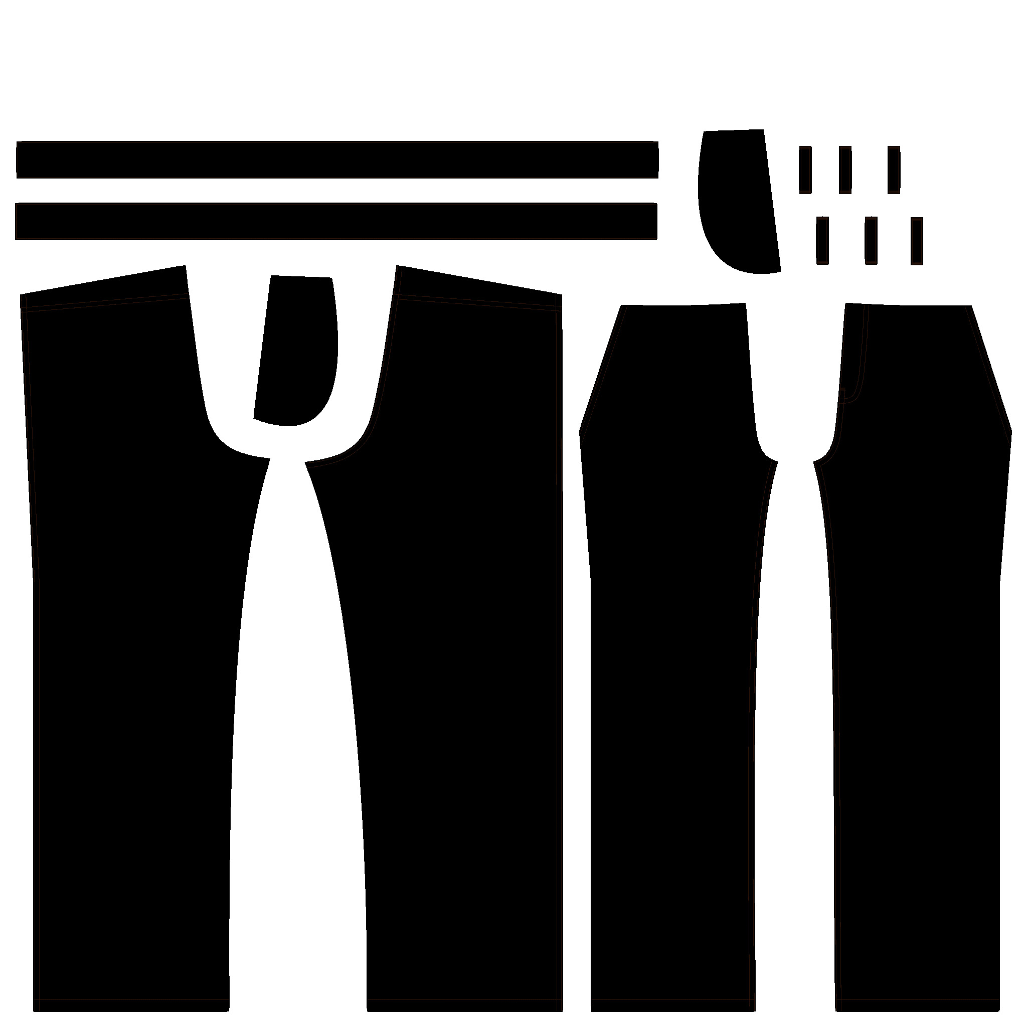 Ladies Pant-Straight Bottom Style In Low Poly Low-poly 3D model_3