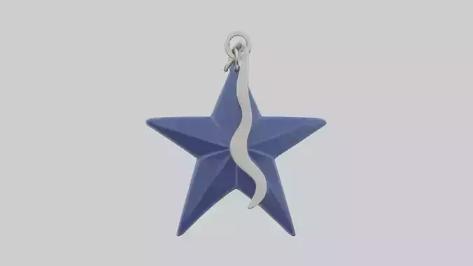 Nautical star keychain model Low-poly 3D model