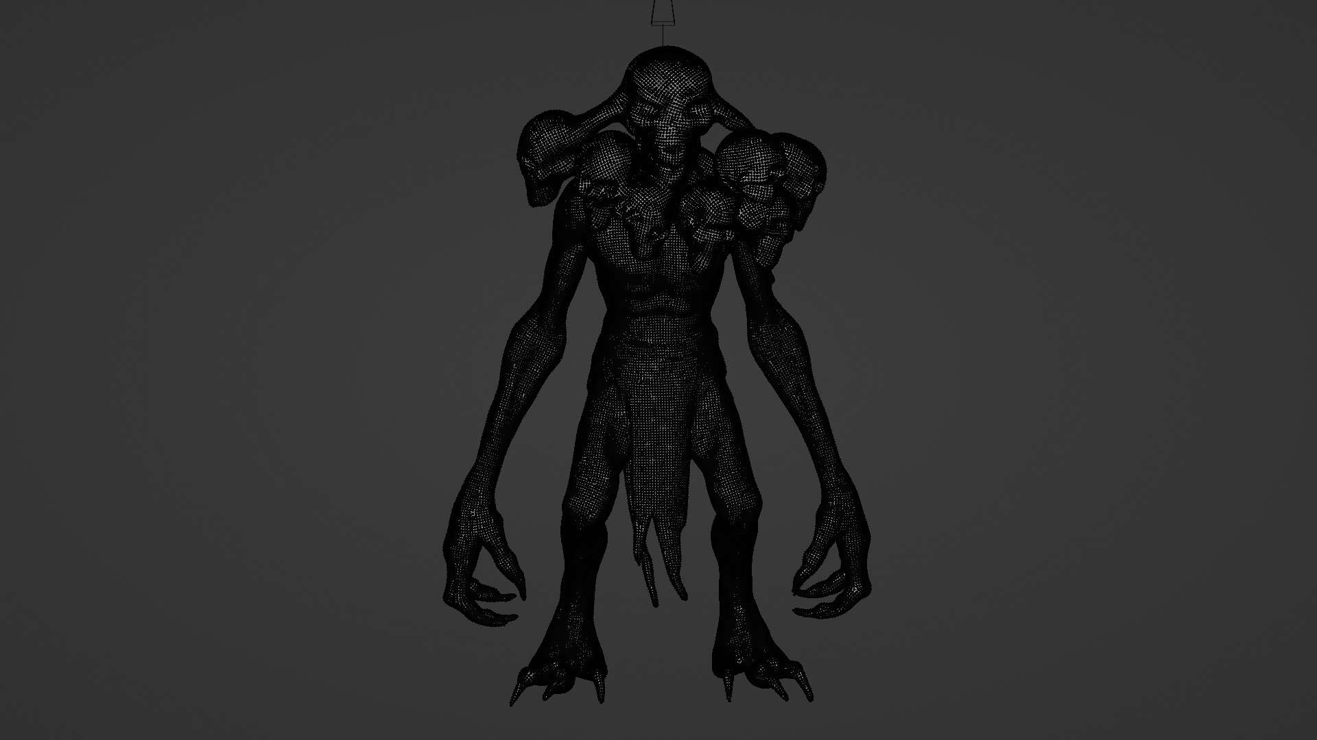 multi headed monster Low-poly 3D model_5