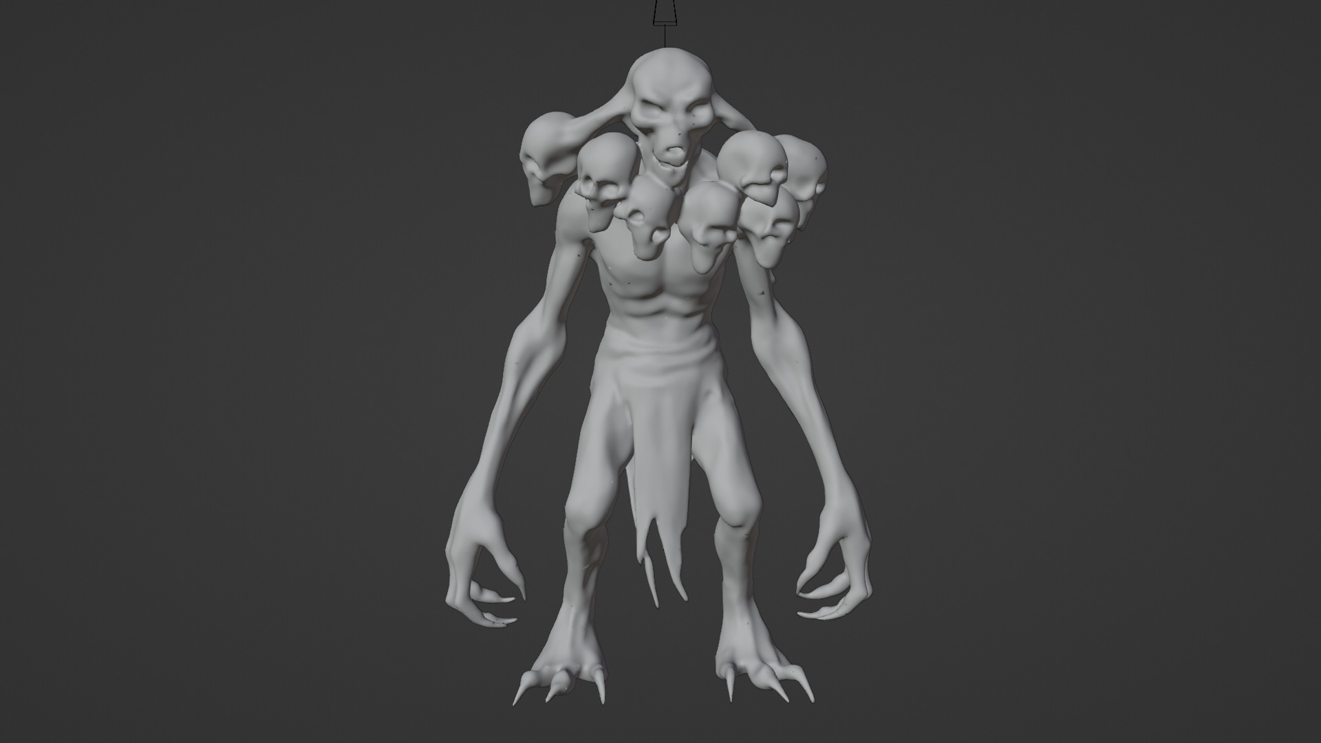 multi headed monster Low-poly 3D model_4