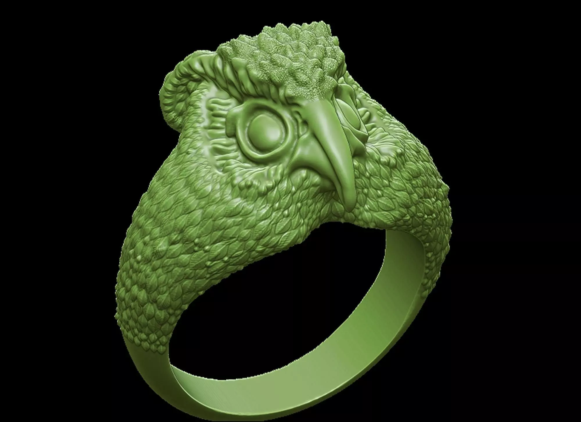 Detailed Sculpt Owl Ring 3D print model