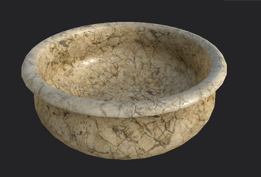 Marble Bowl 3D model_2