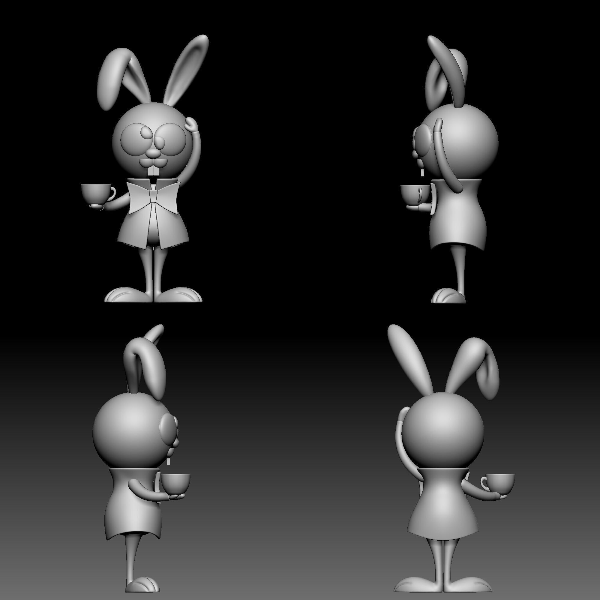 Rabbit - disney - deco - 040 3D print model_9