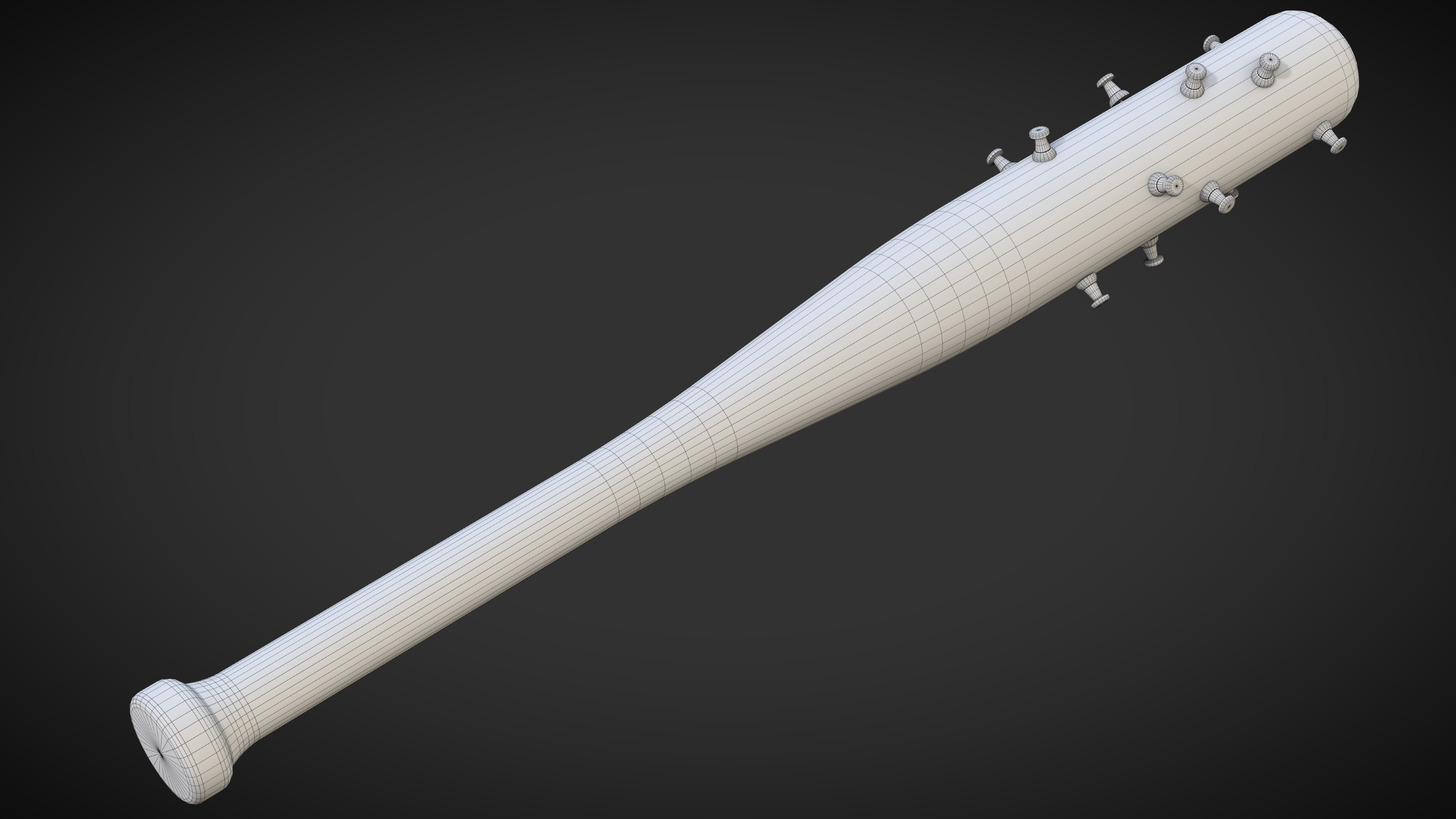 Baseball Bat with Pins Low-poly 3D model_5