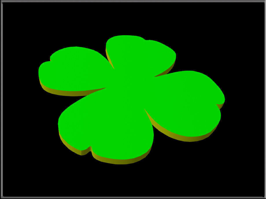 Shamrock Low-poly 3D model_1