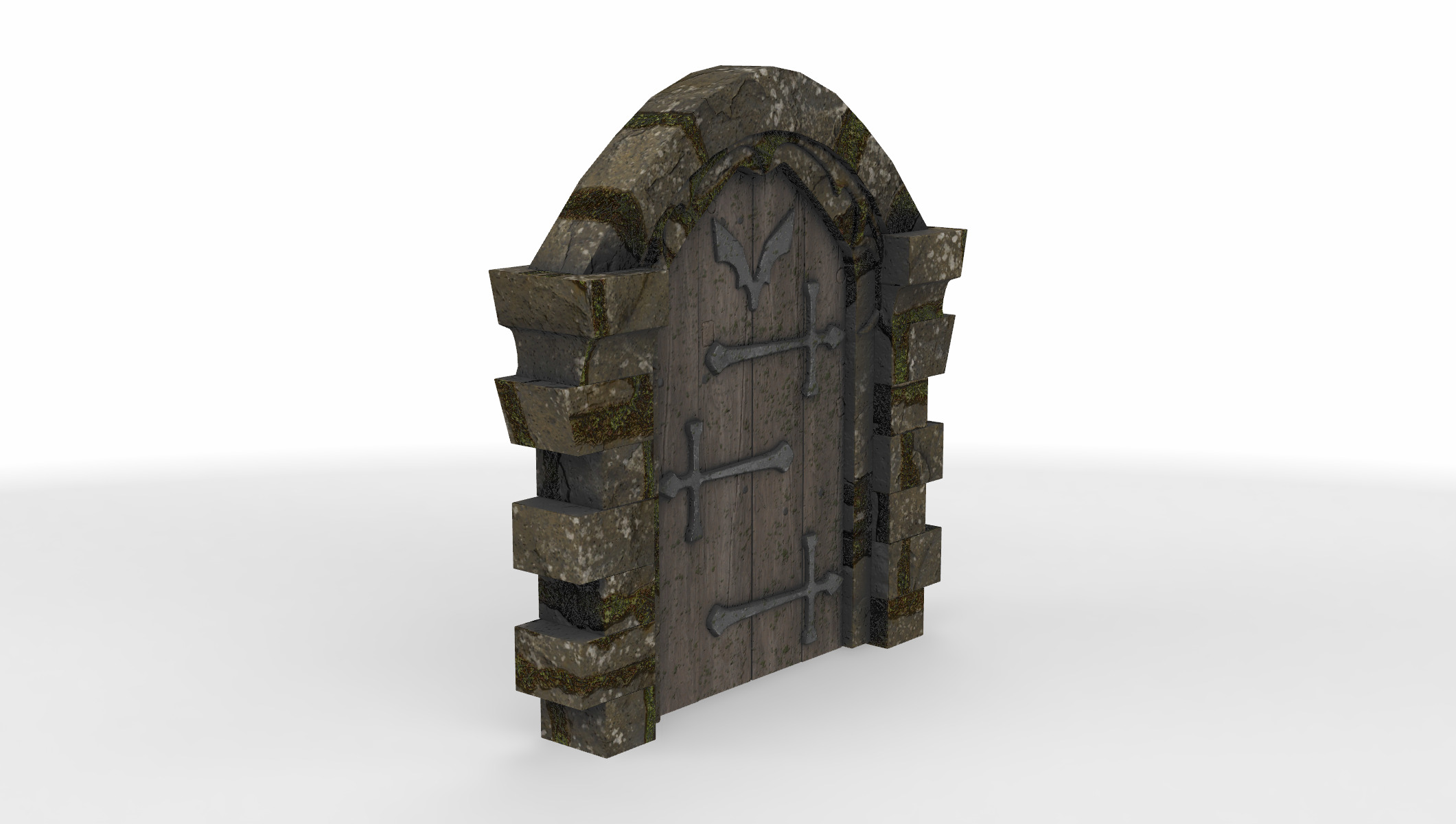 castle sculpted gate 03 3D model_3