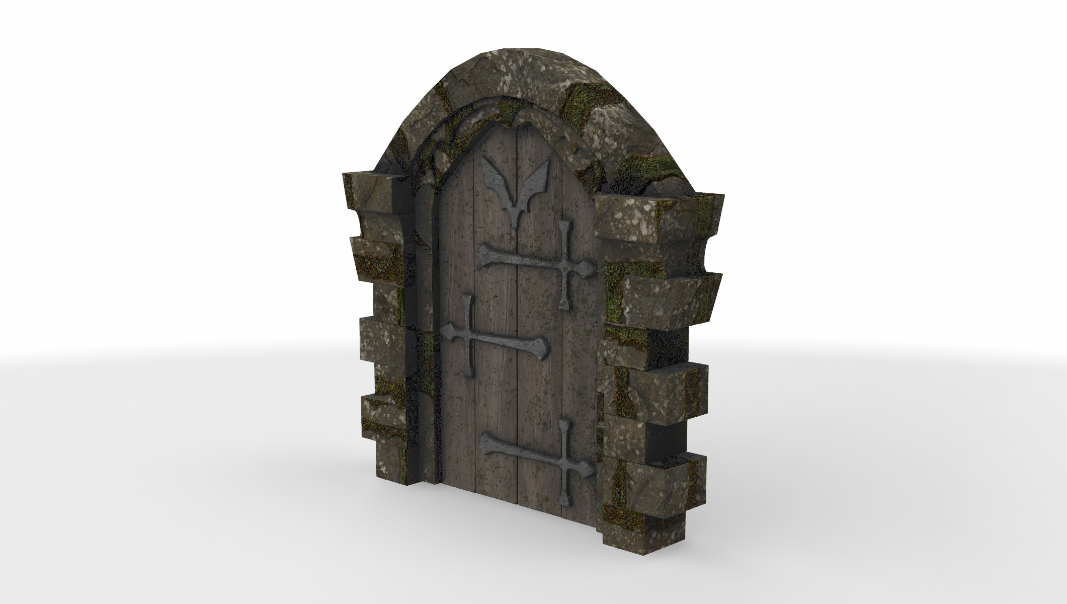 castle sculpted gate 03 3D model_2