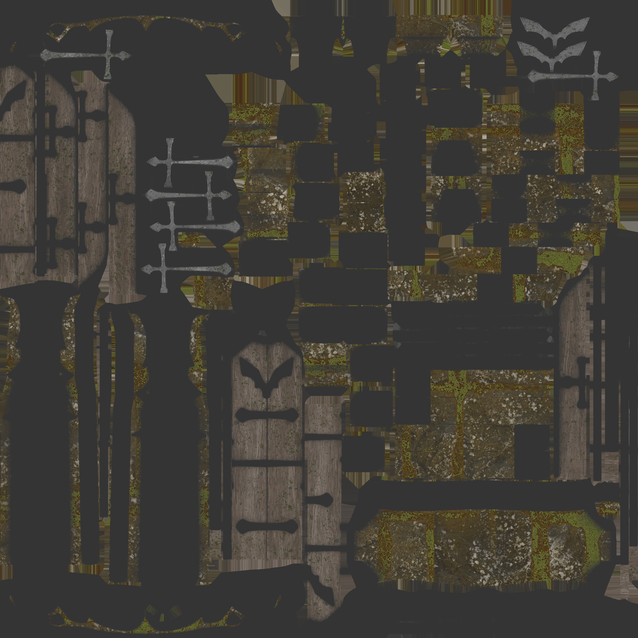 castle sculpted gate 03 3D model_6