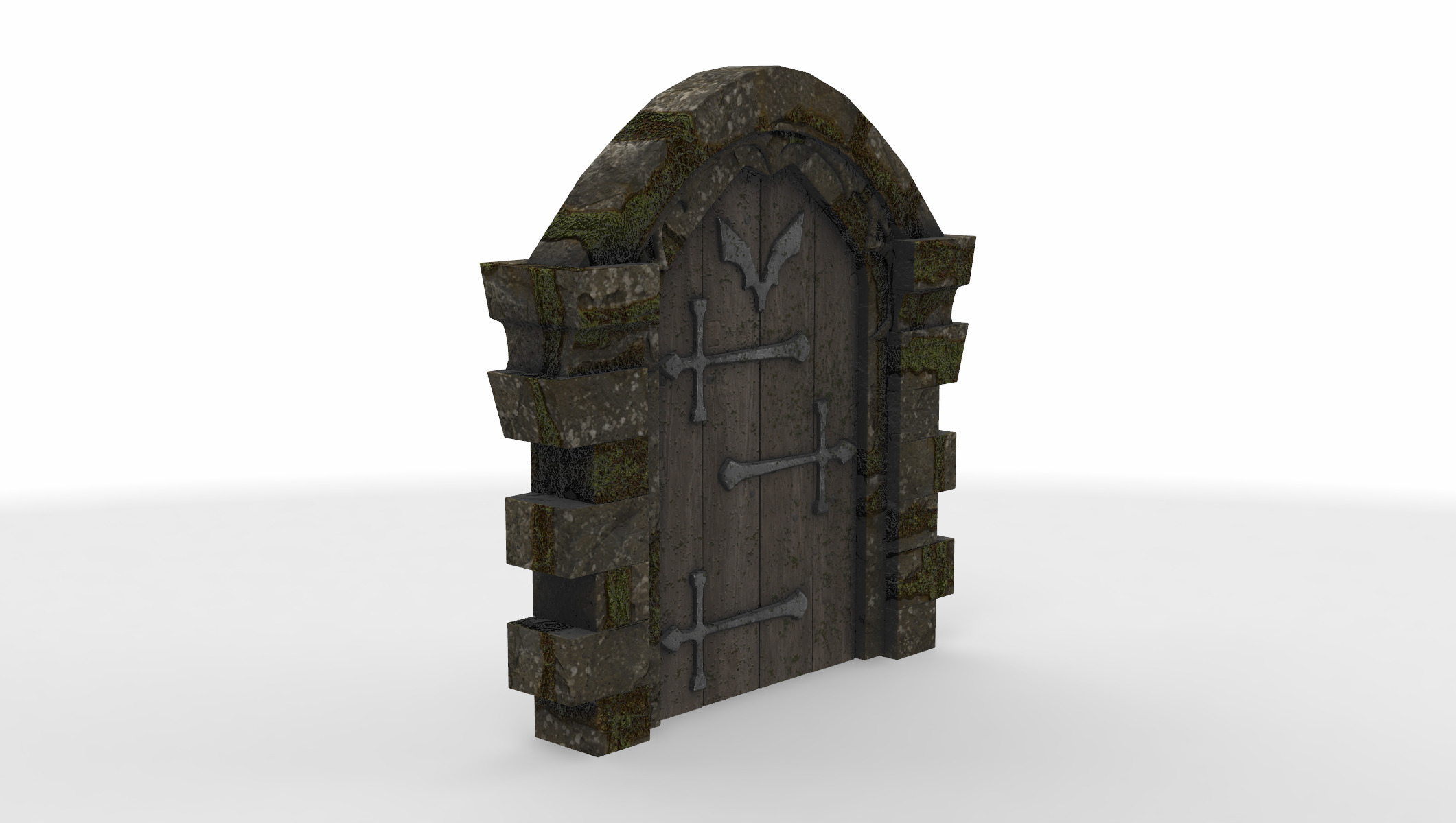 castle sculpted gate 03 3D model_1