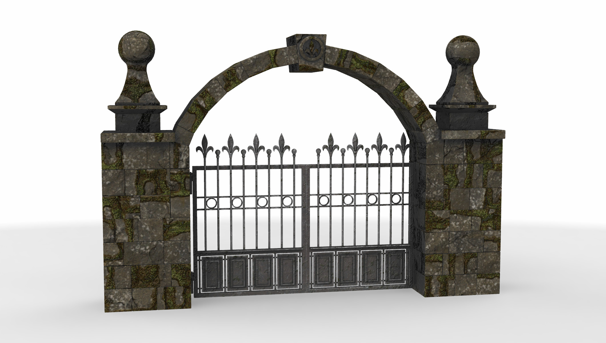 cemetery gateway 3D model_2