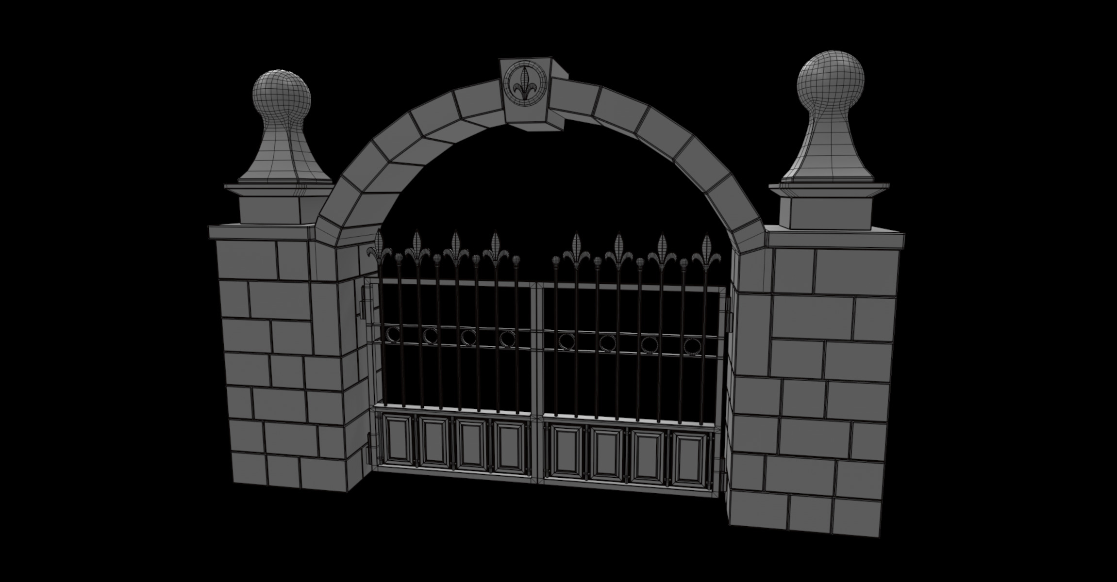 cemetery gateway 3D model_5
