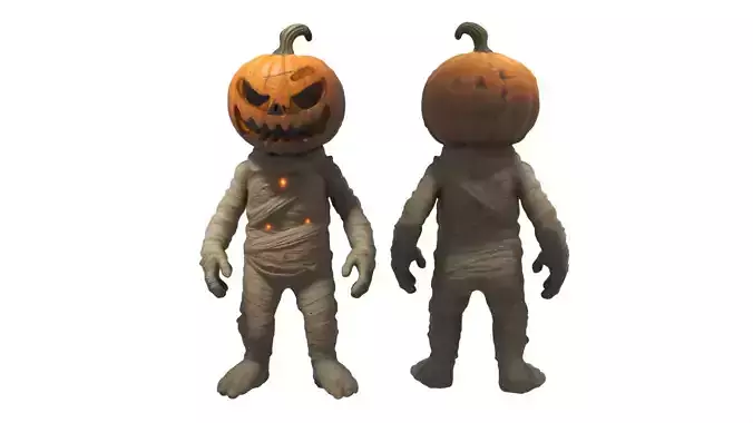 pumpkin head monster Low-poly 3D model