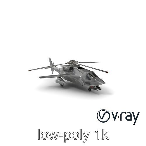 StealthHawk MH-9 Helicopter with Drones model pack Low-poly 3D model