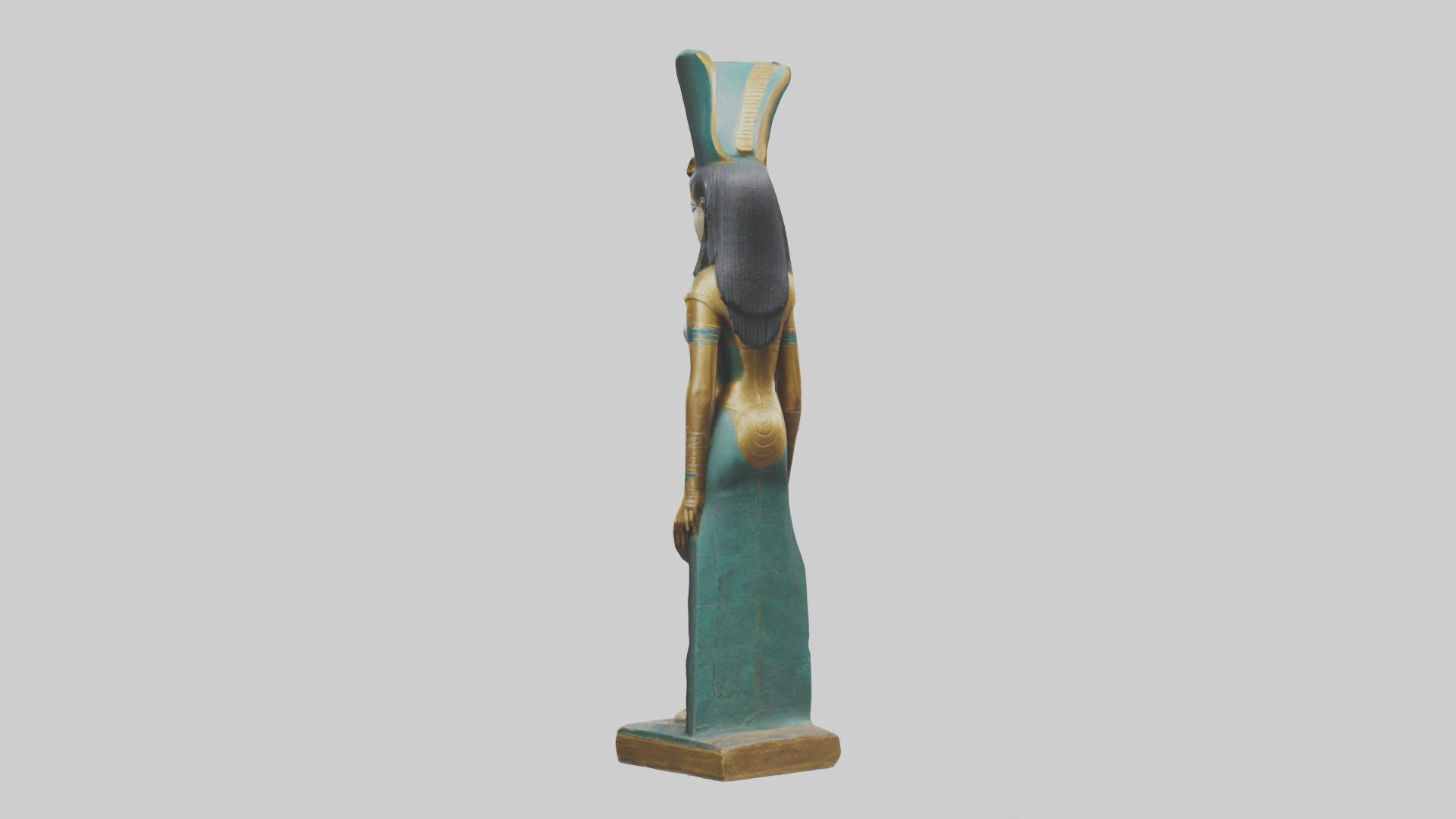 Nephthys statue model Low-poly 3D model_1