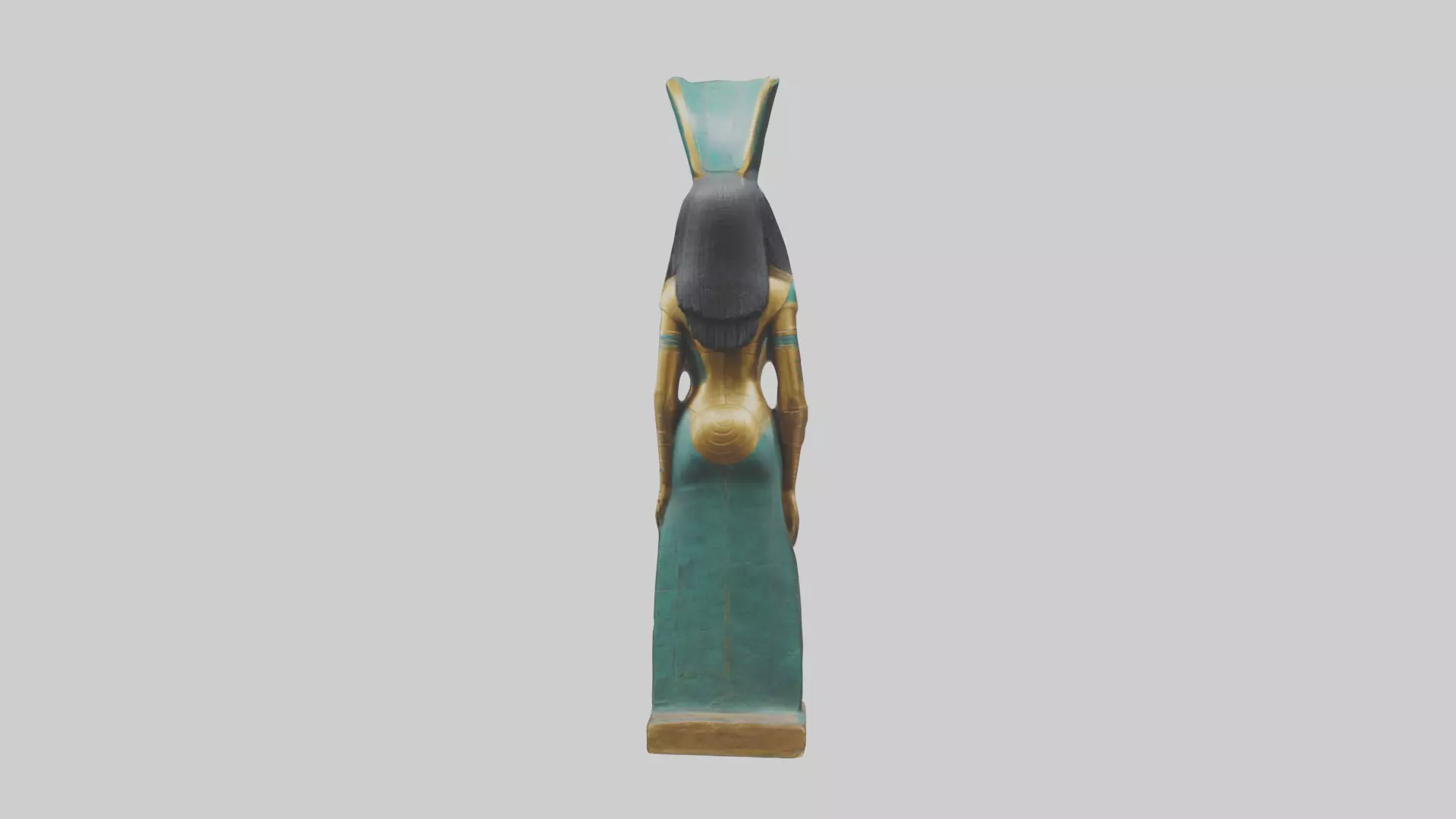 Nephthys statue model Low-poly 3D model_0
