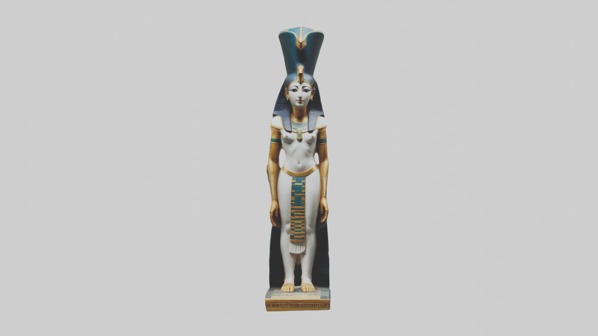 Nephthys statue model Low-poly 3D model_9