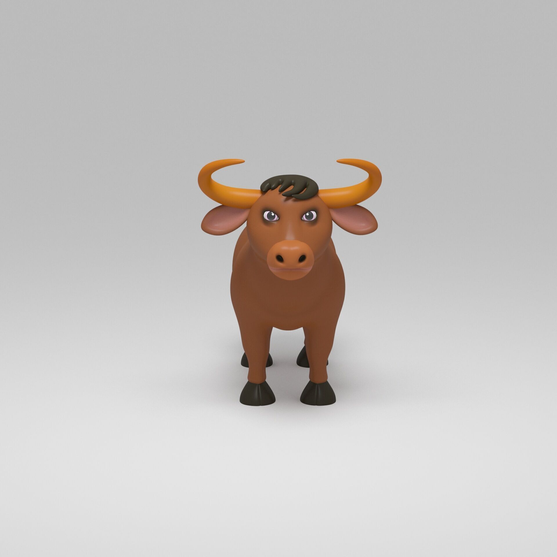 Cow Cartoon 3D model_2
