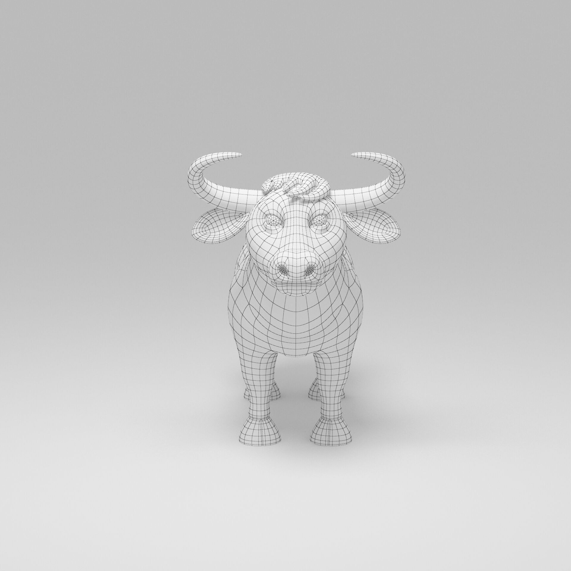 Cow Cartoon 3D model_8