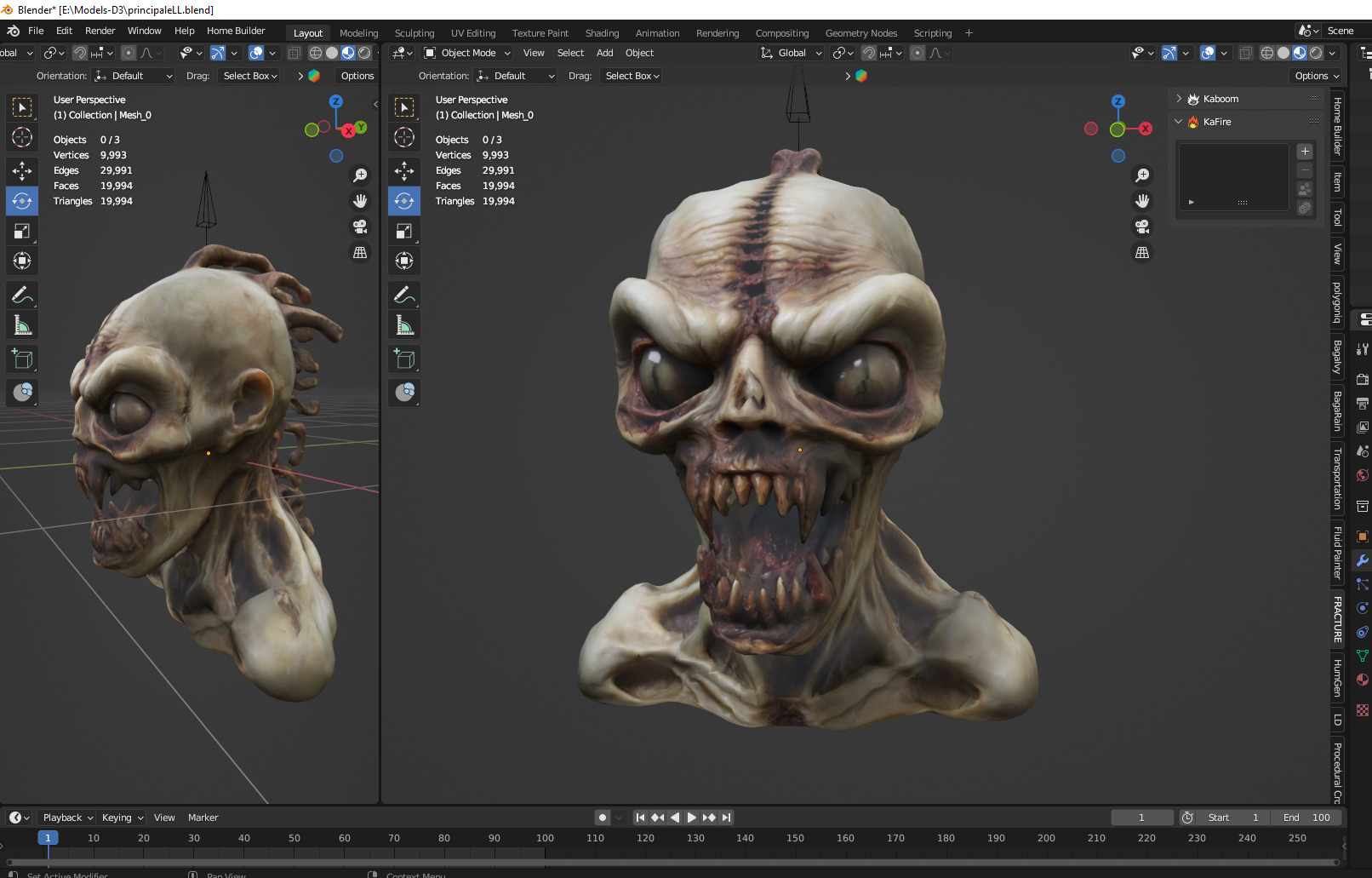 monster head Low-poly 3D model_2