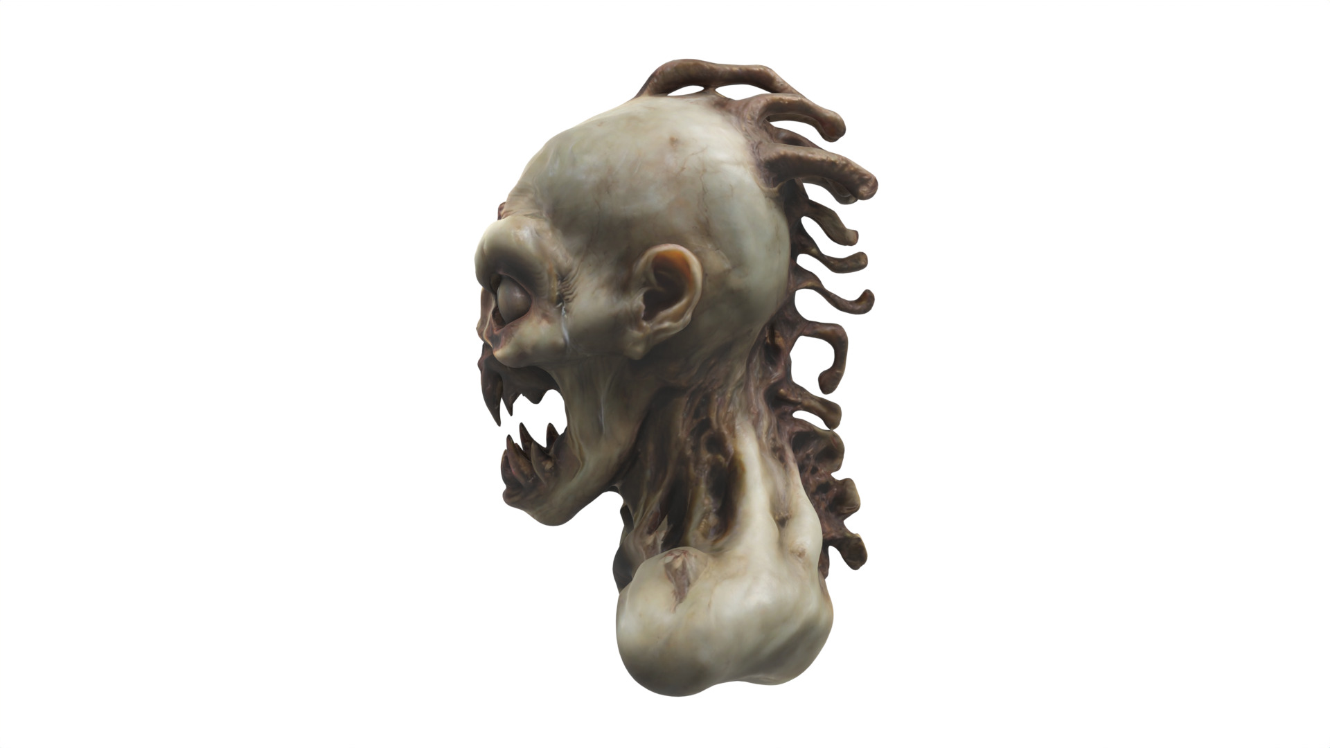 monster head Low-poly 3D model_3