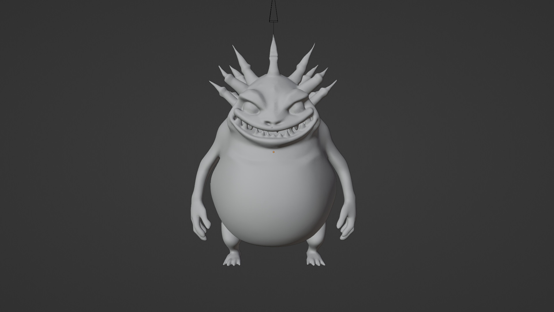 monster with sharp spikes Low-poly 3D model_6
