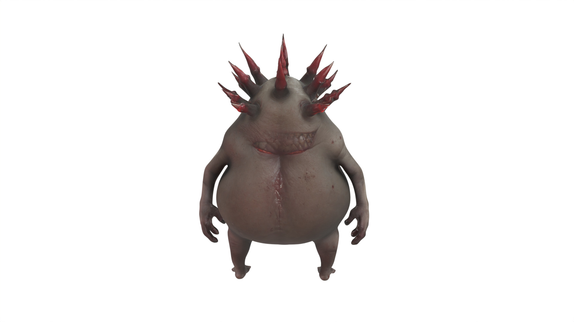monster with sharp spikes Low-poly 3D model_4