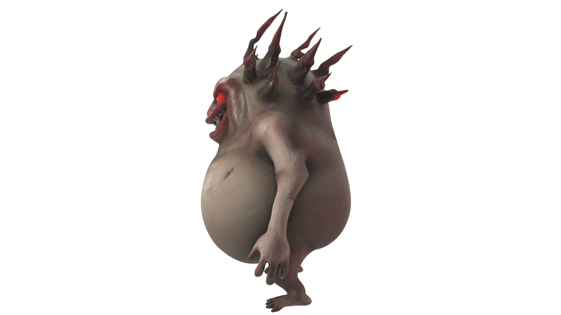 monster with sharp spikes Low-poly 3D model_3