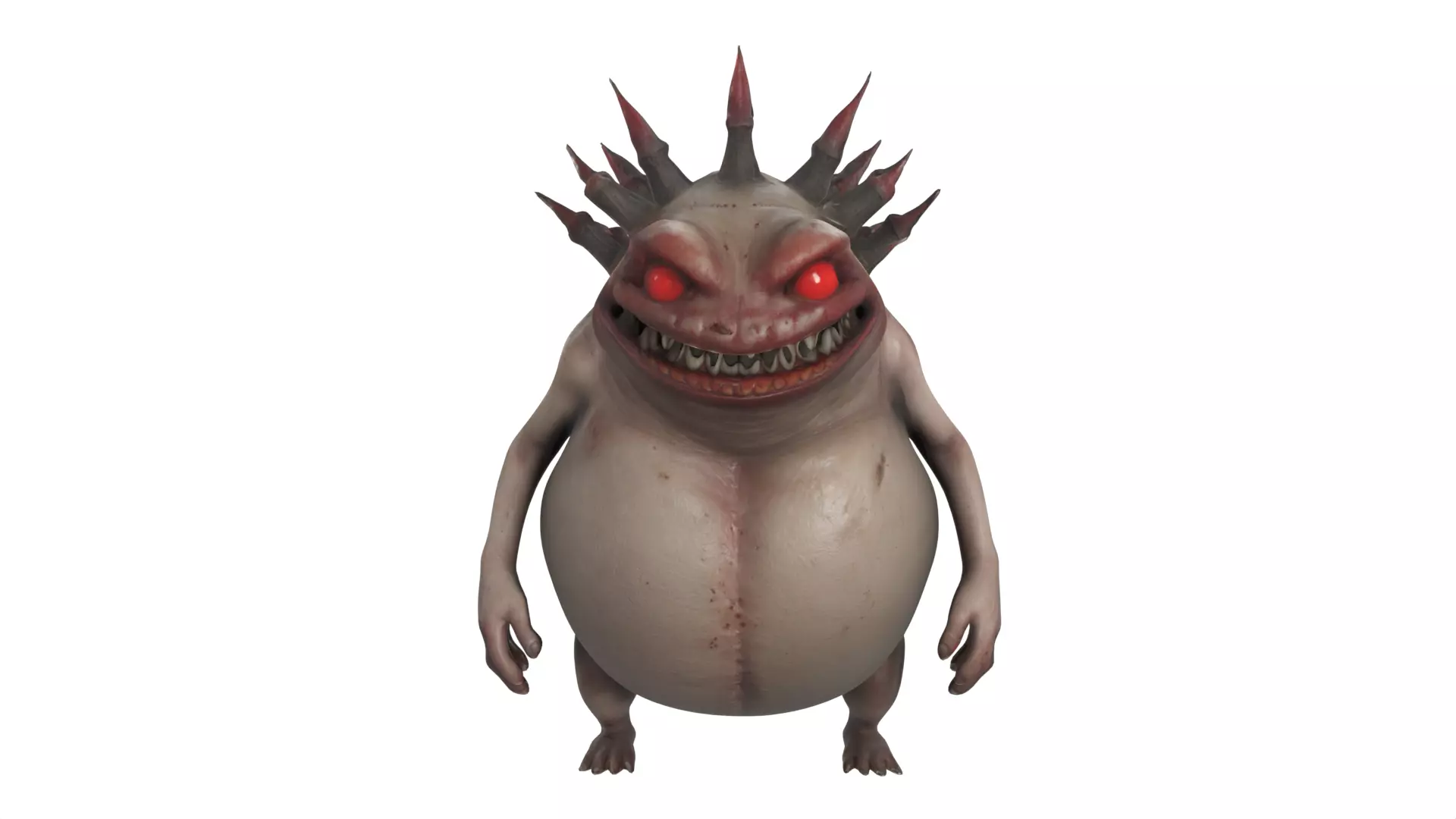 monster with sharp spikes Low-poly 3D model_0