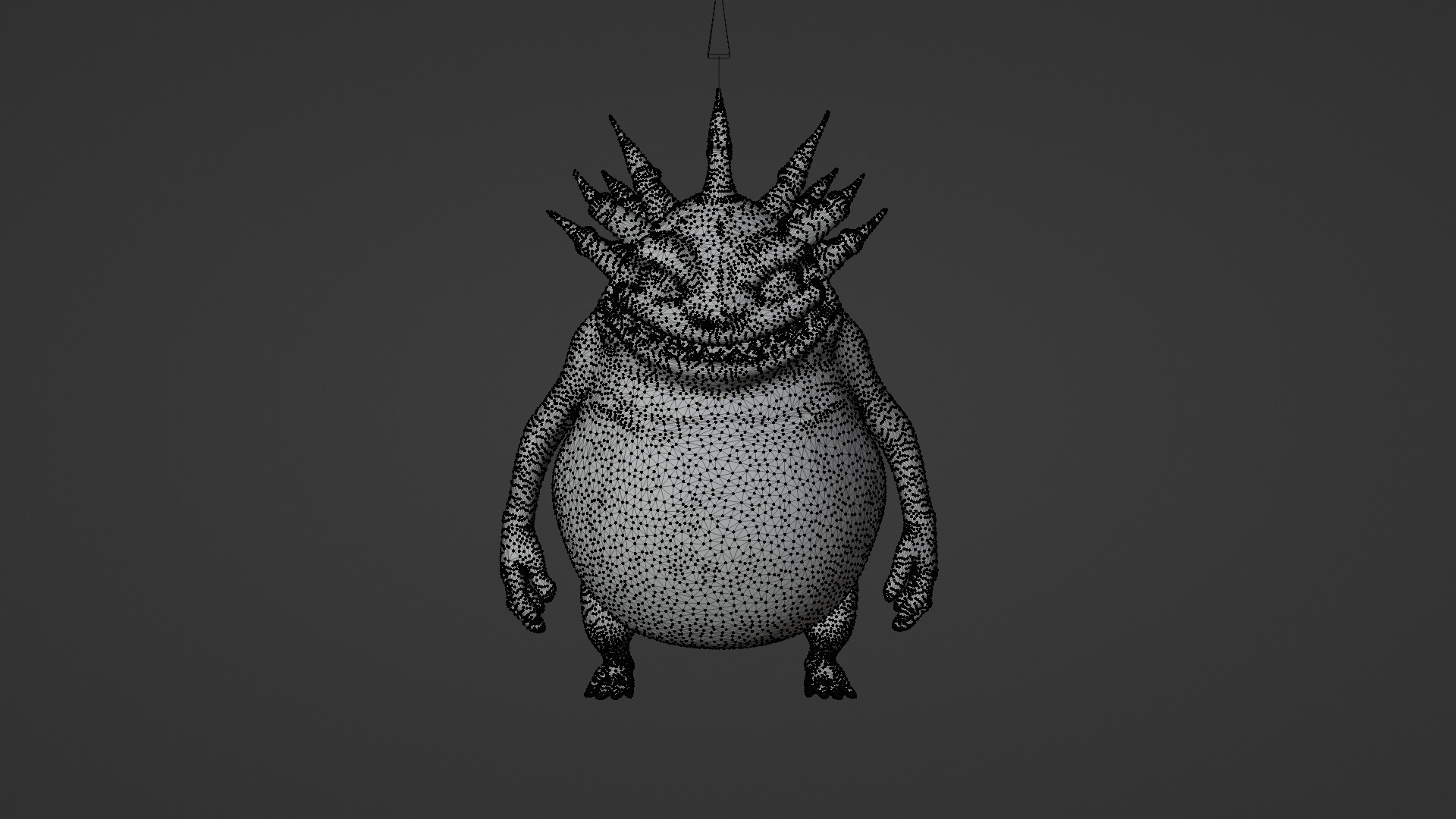 monster with sharp spikes Low-poly 3D model_7